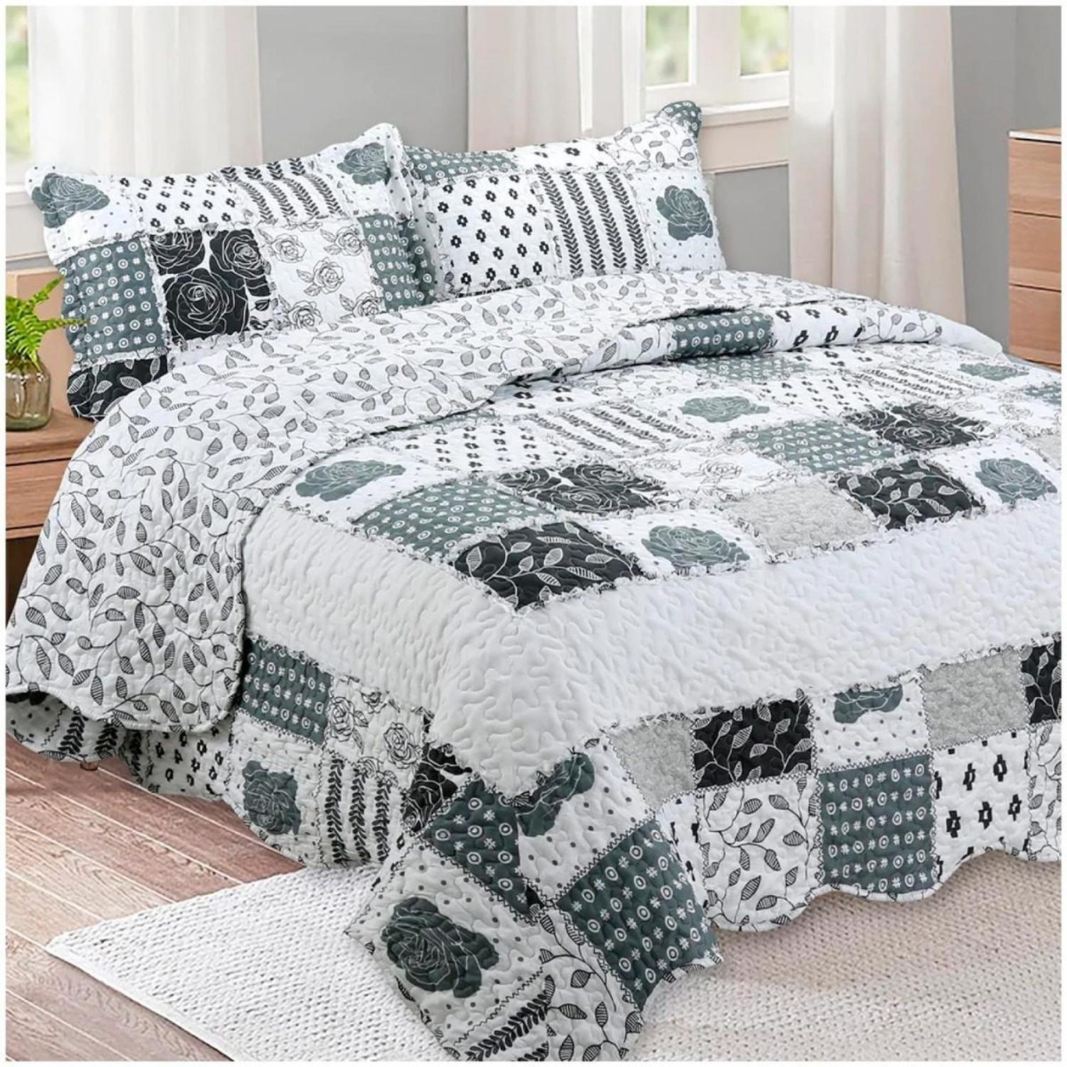 Cubrecama Quilt Doral Aplicaciones Deluxe Composé C/n Funda 2 Plaza-5