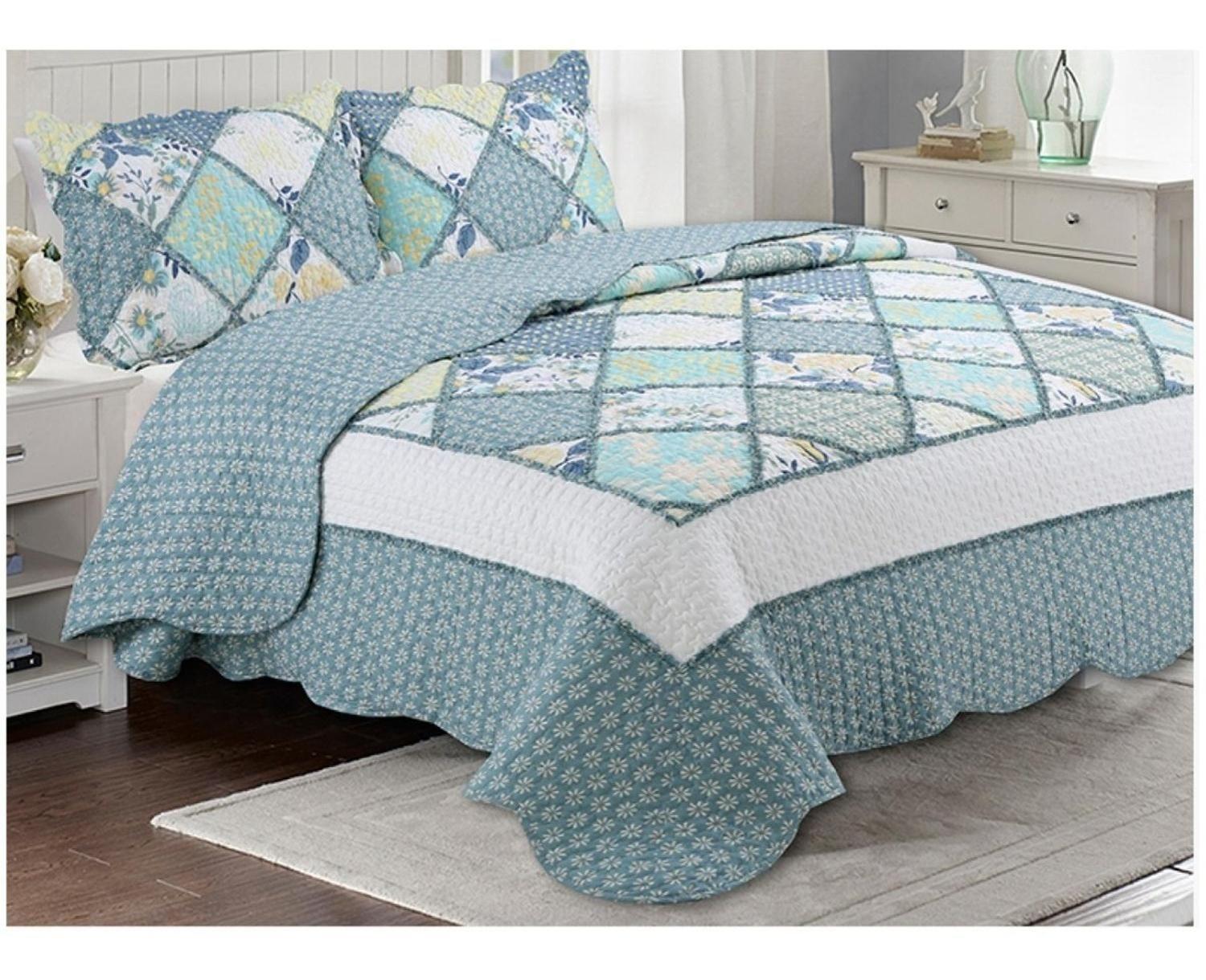 Cubrecama Quilt Doral Aplicaciones Deluxe Composé C/n Funda 2 Plaza-3