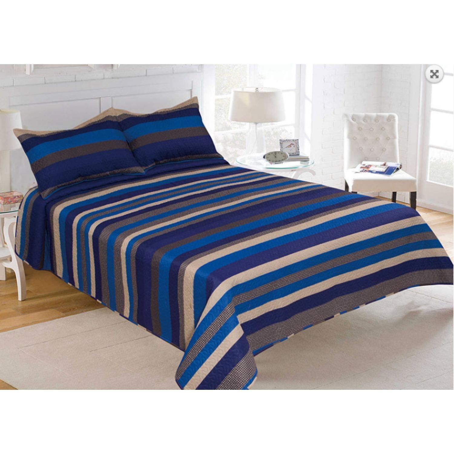 Cubrecamas Quillt Hotpress Estampado C/n Fundas 2,5 Plazas Doral-3