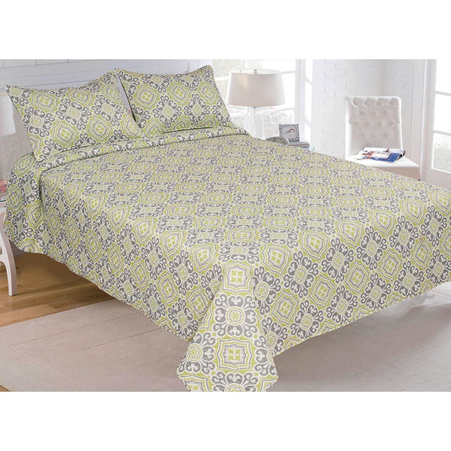 Cubrecamas Quillt Hotpress Estampado C/n Fundas 2,5 Plazas Doral-5