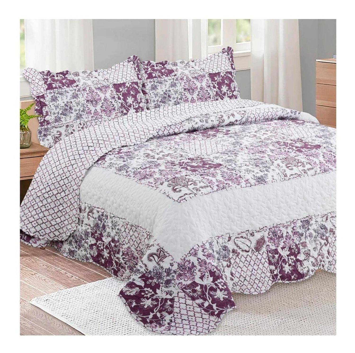 Cubrecama Quillt Aplicaciones Deluxe Composé C/n Funda 2.5 Plaza doral-1