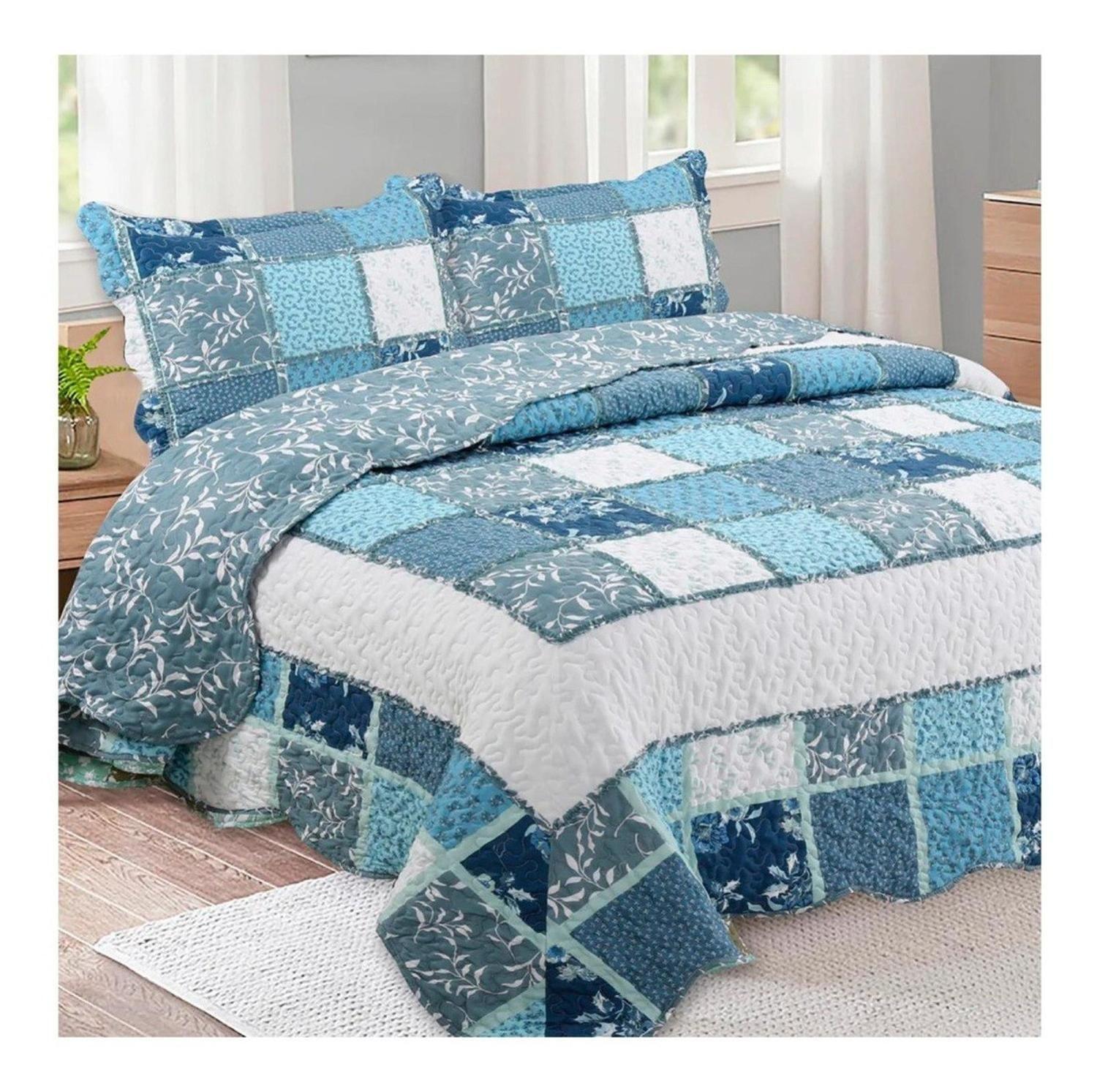 Cubrecama Quillt Aplicaciones Deluxe Composé C/n Funda 1.5 Plaza doral-2