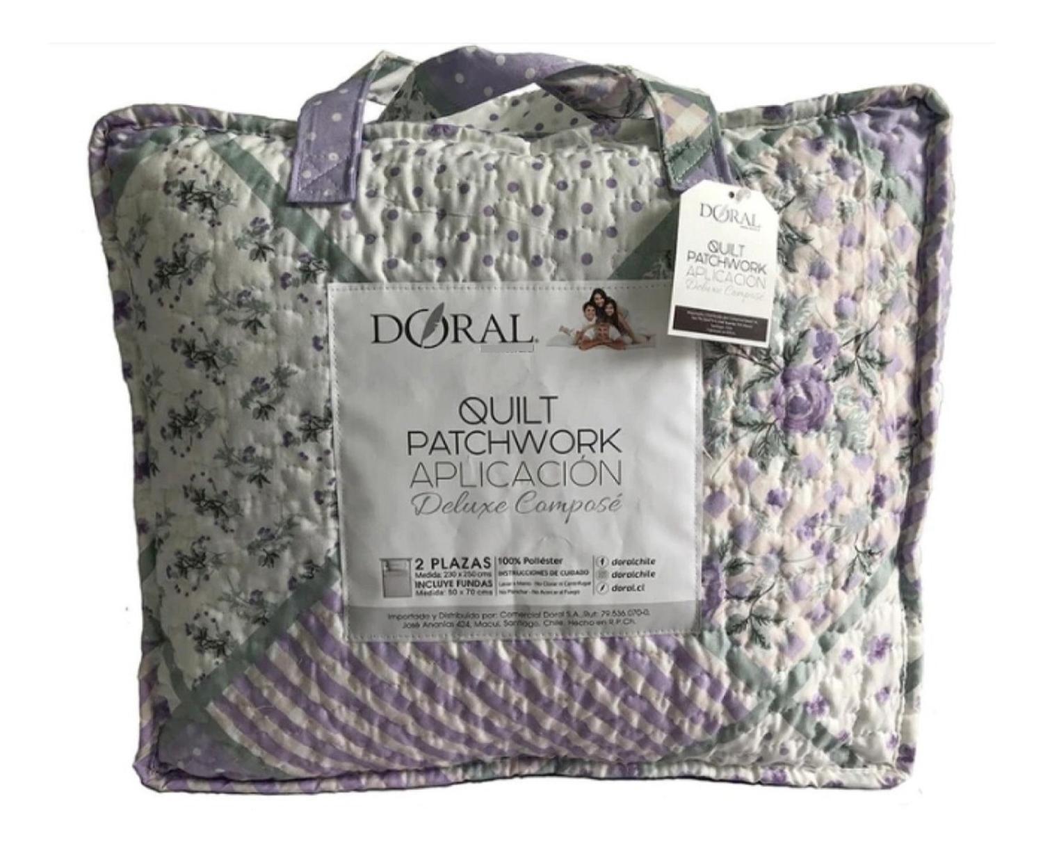 Cubrecama Quillt Aplicaciones Deluxe Composé C/n Funda 1.5 Plaza doral-6