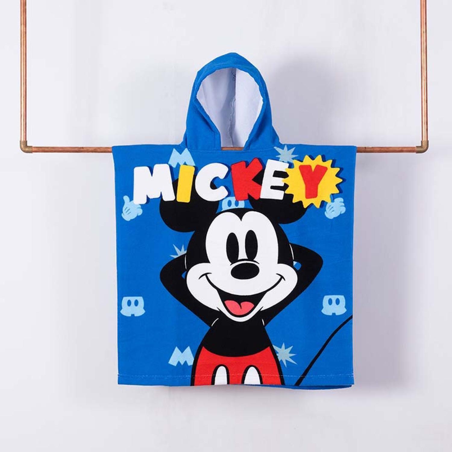 Toalla Playa Capucha Mickey Firma 60x120 Mashini-0