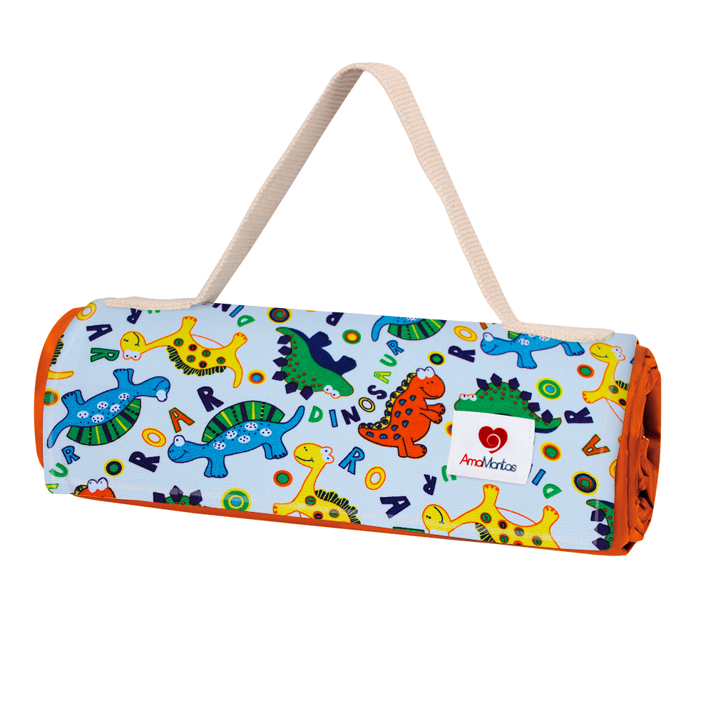 Manta Picnic y Playa Impermeable Infantil  Dinosaurios Azul-0