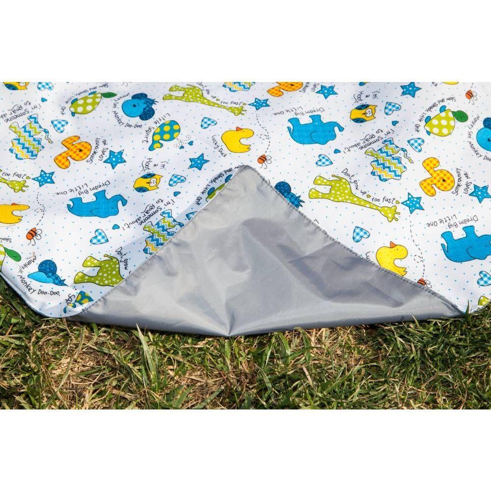 Manta Picnic y Playa Impermeable Infantil  Animales Azul-3
