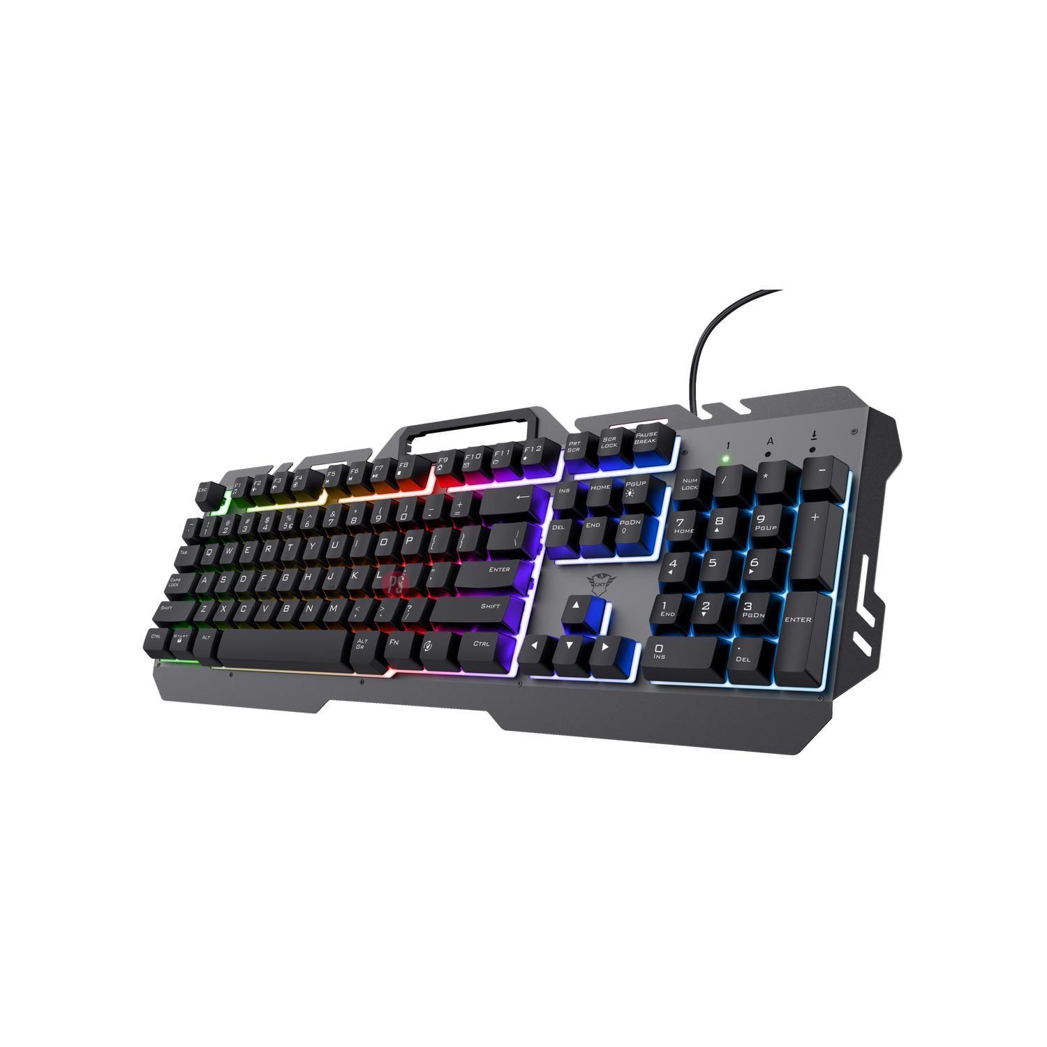 Teclado Metálico Gamer LED Arco Iris Gxt 853 Esca - PS-2