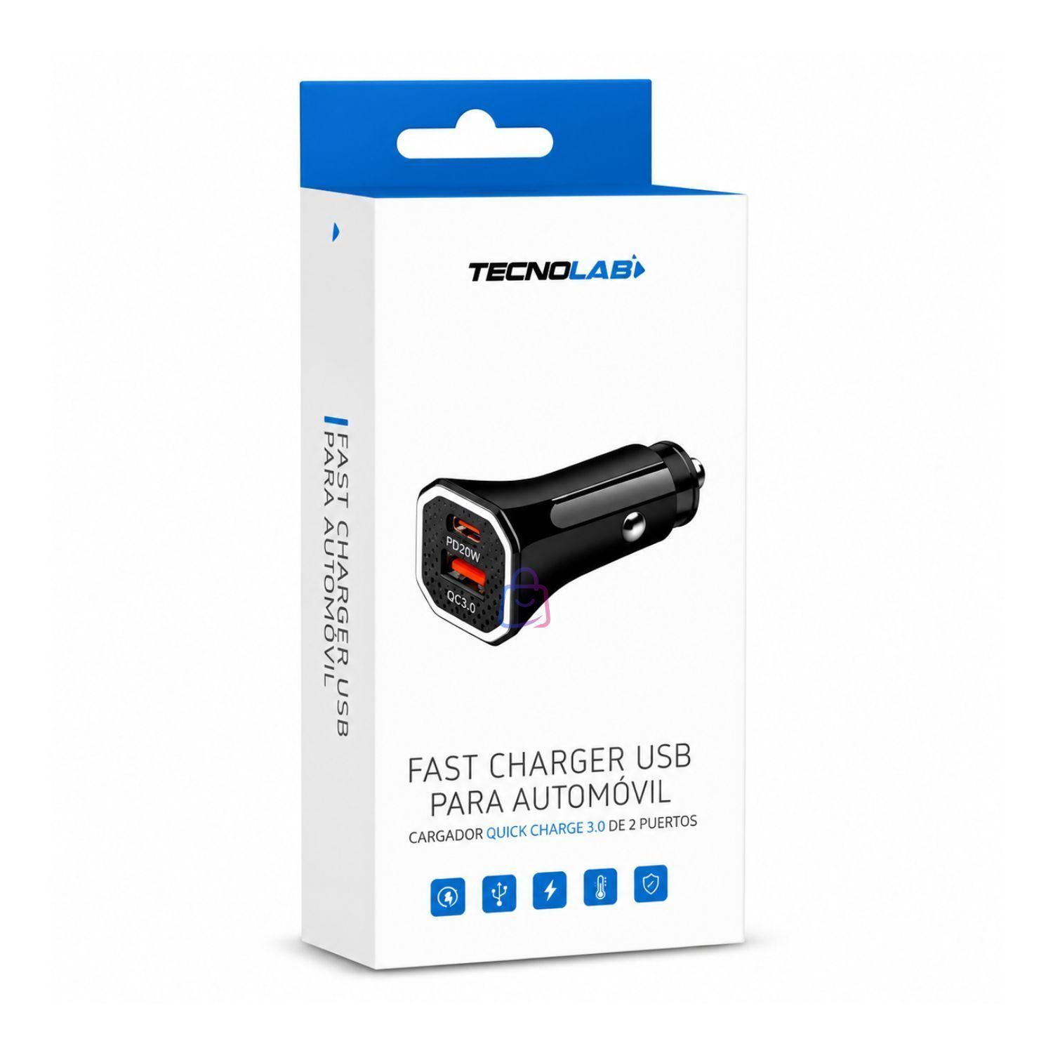 Cargador Auto Carga Rapida PD QC 38W USB PS-3