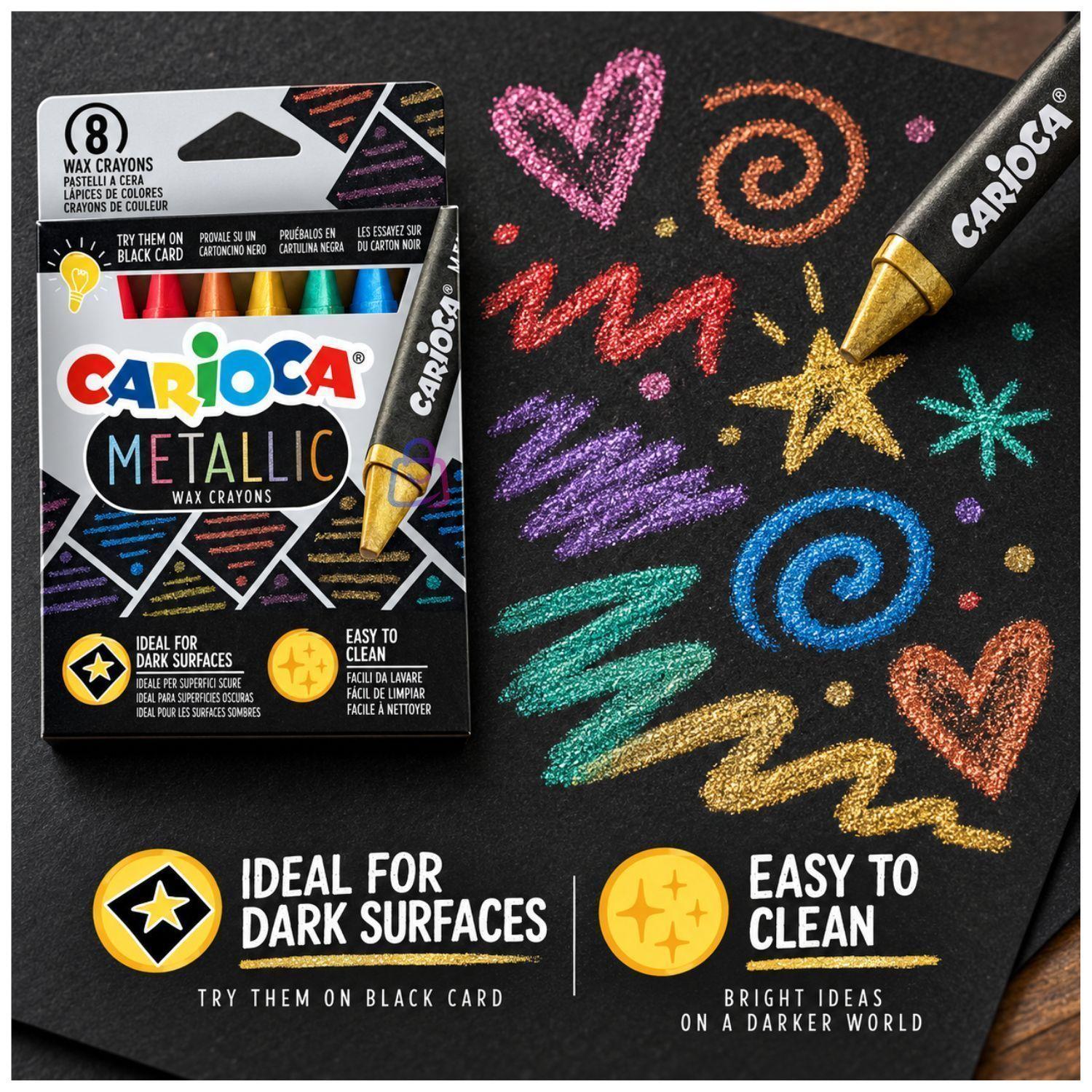 Crayones Metalicos Carioca 8 Colores - PS-1