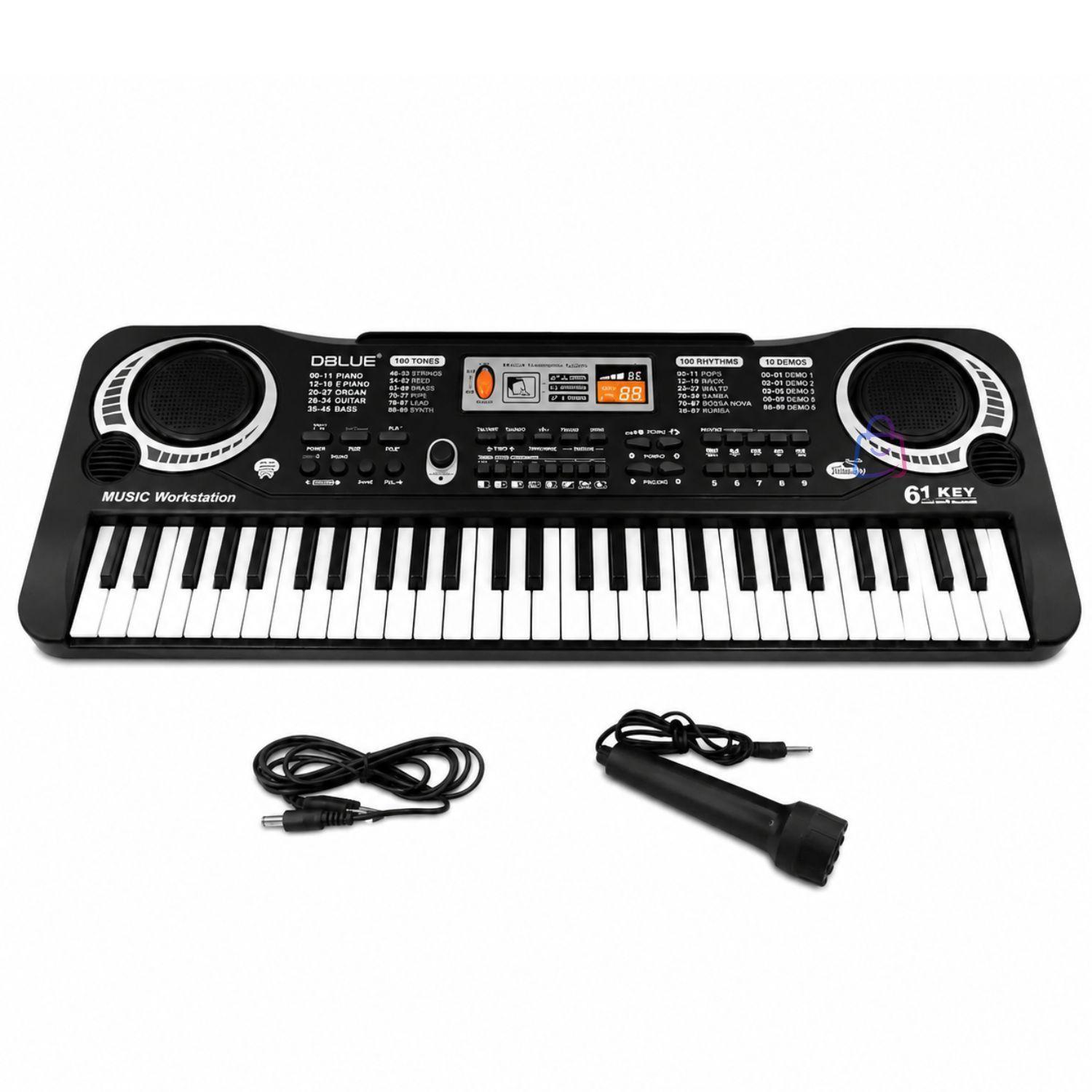Teclado Musical Infantil 61 Teclas Microfono Karaoke PS-3