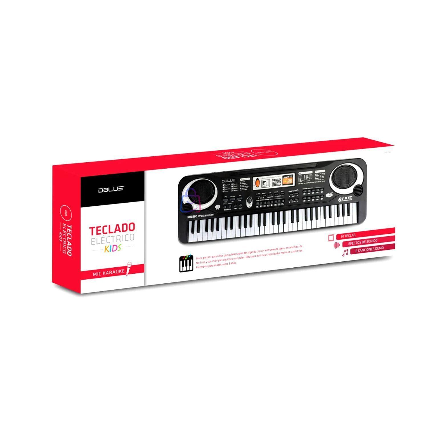 Teclado Musical Infantil 61 Teclas Microfono Karaoke PS-5