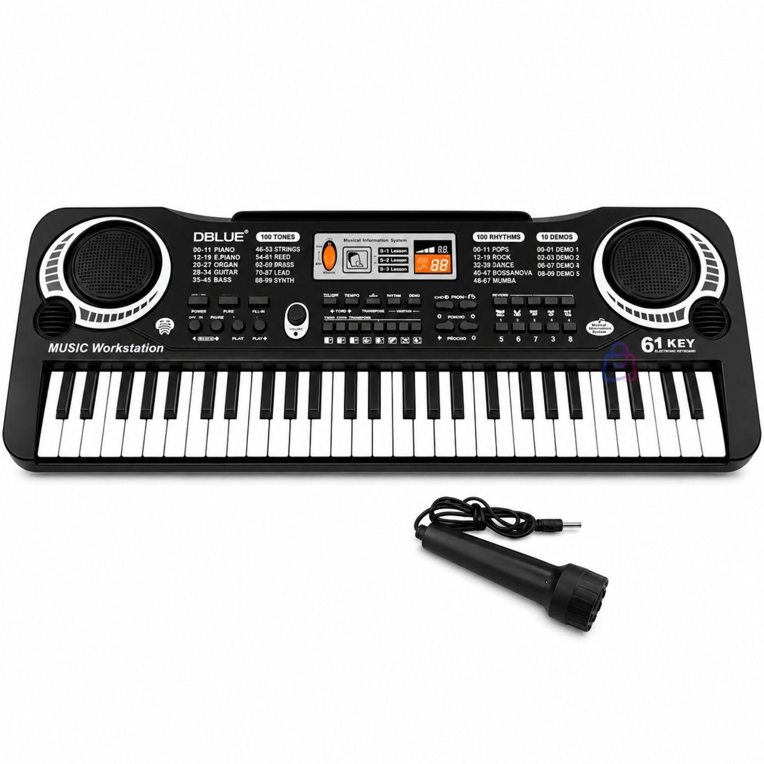 Teclado Musical Infantil 61 Teclas Microfono Karaoke - PS-5