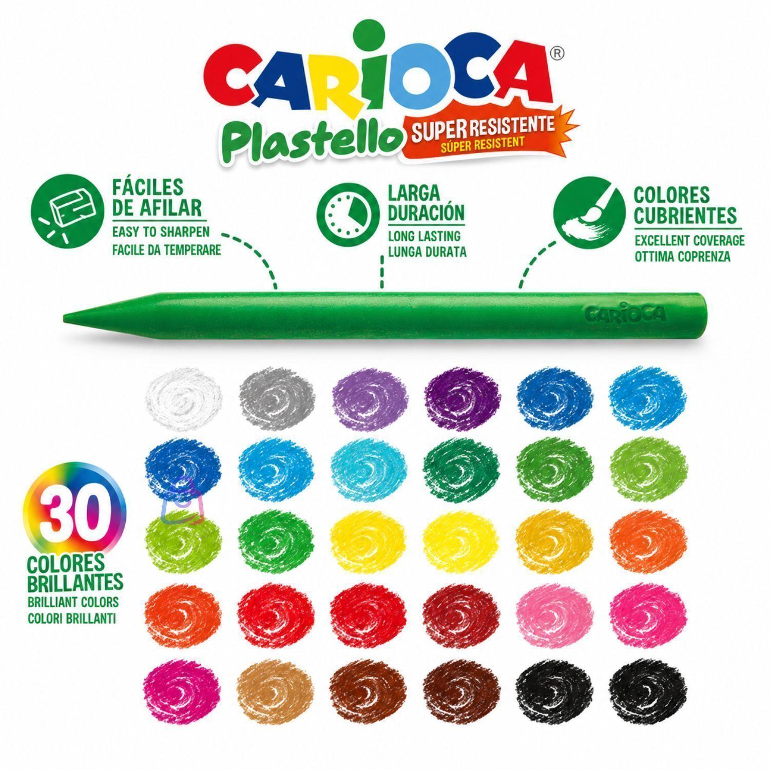 Crayones Carioca Plastello 30 Colores Lavables PS-1