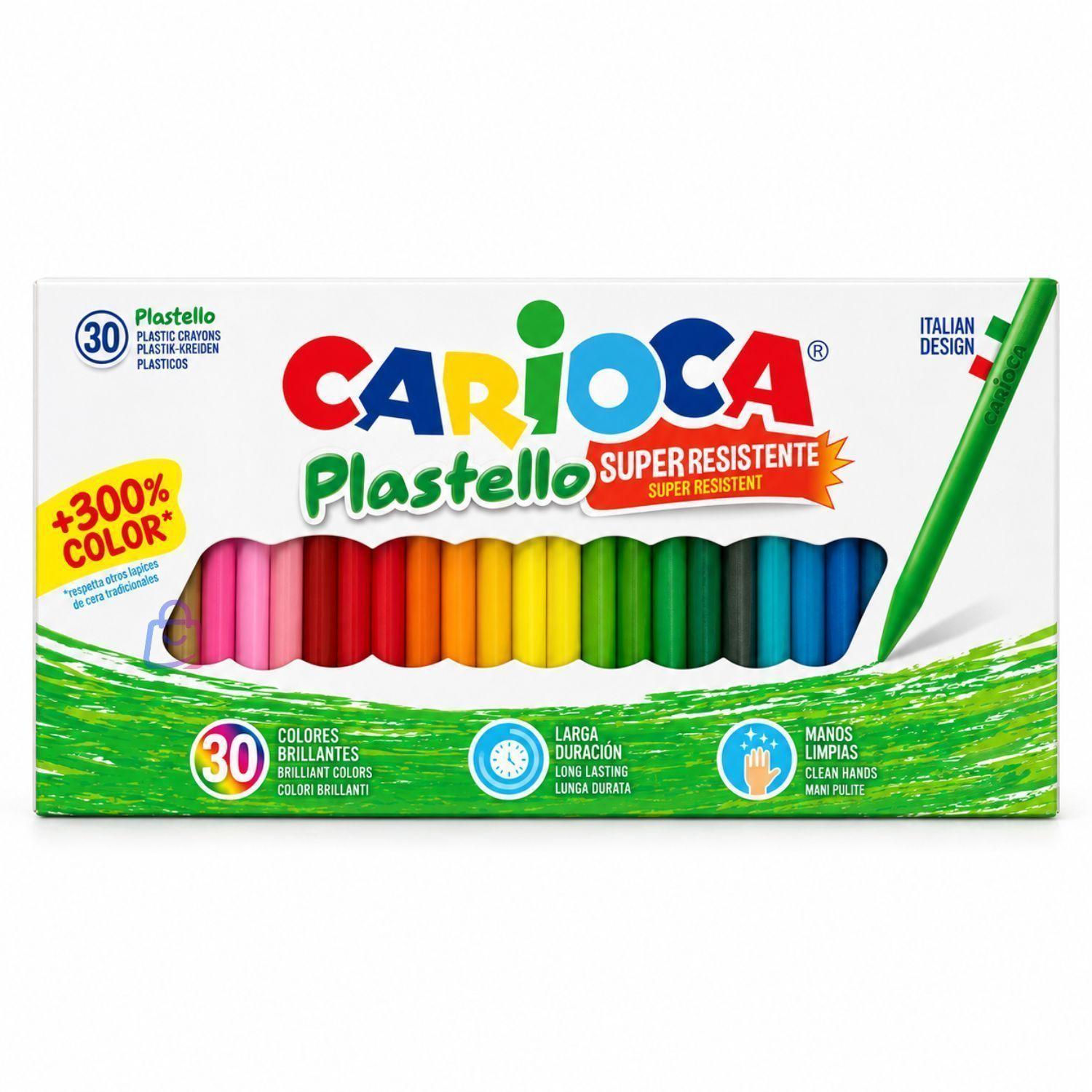 Crayones Carioca Plastello 30 Colores Lavables PS-3