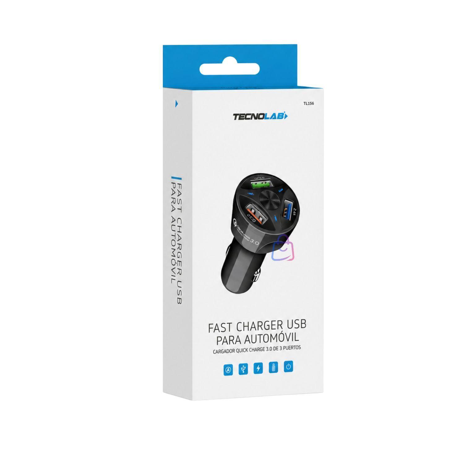 Cargador Auto Carga Rapida 3 USB 12V PS-3