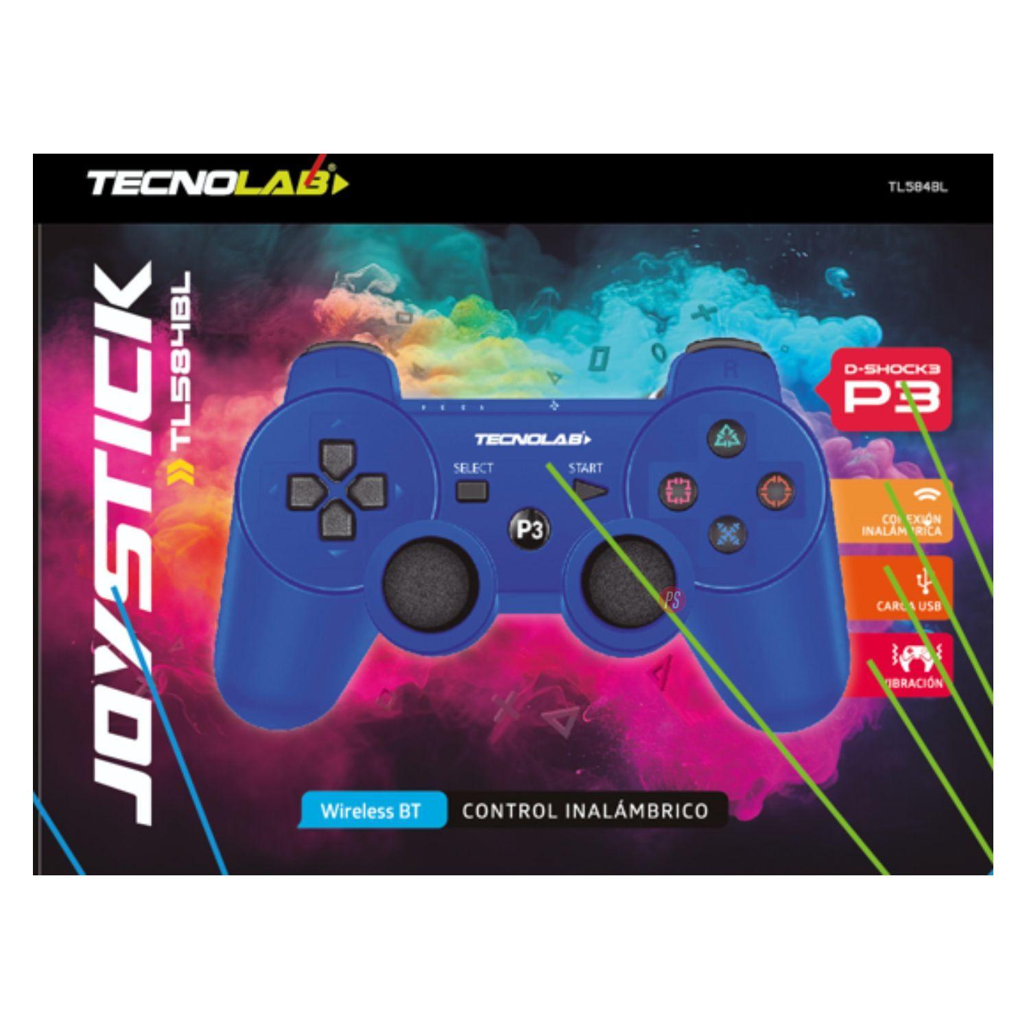 Joystick Compatible Ps3 Con Bluetooth Y Vibración Azul - Ps-2