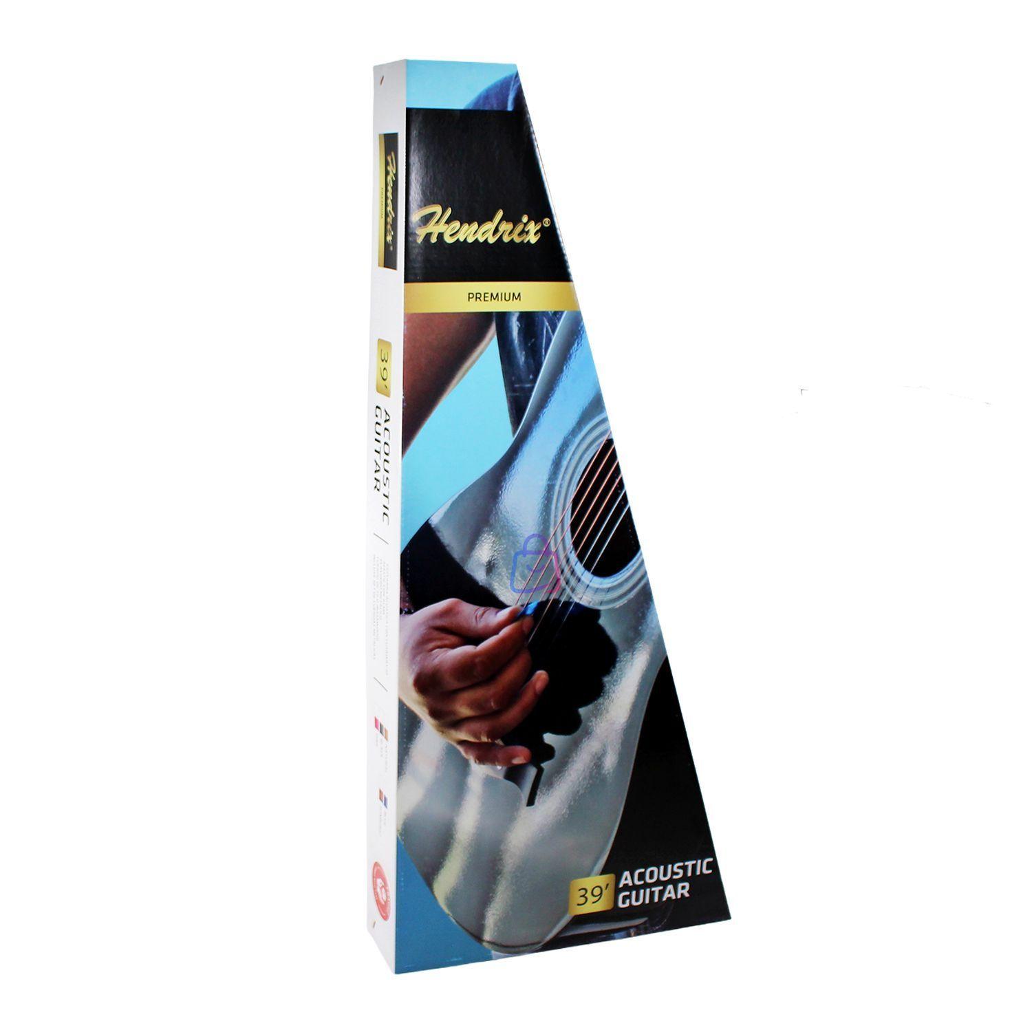 Guitarra Acustica 39 Pulgadas Negra con Funda y Cuerdas PS-4