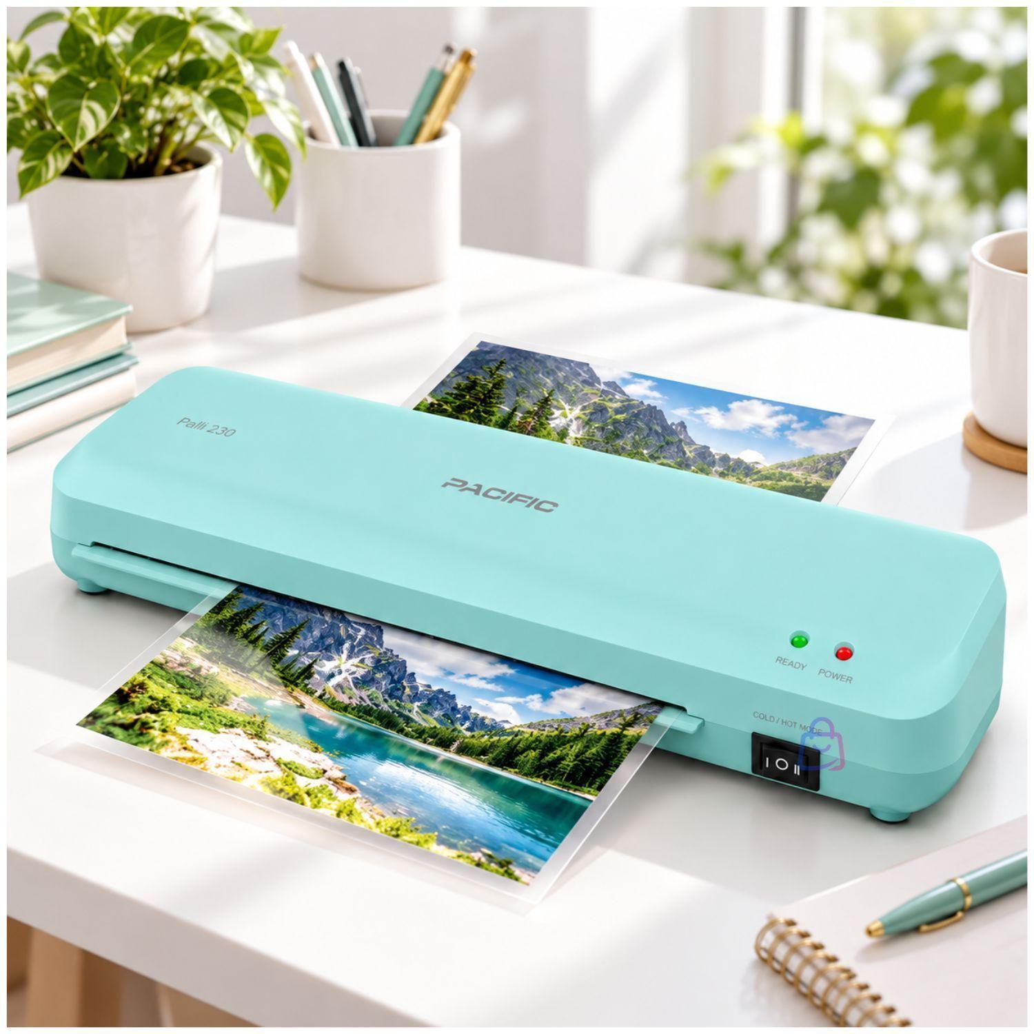 Laminadora Plastificadora A4 Doble Rodillo Turquesa PS-1