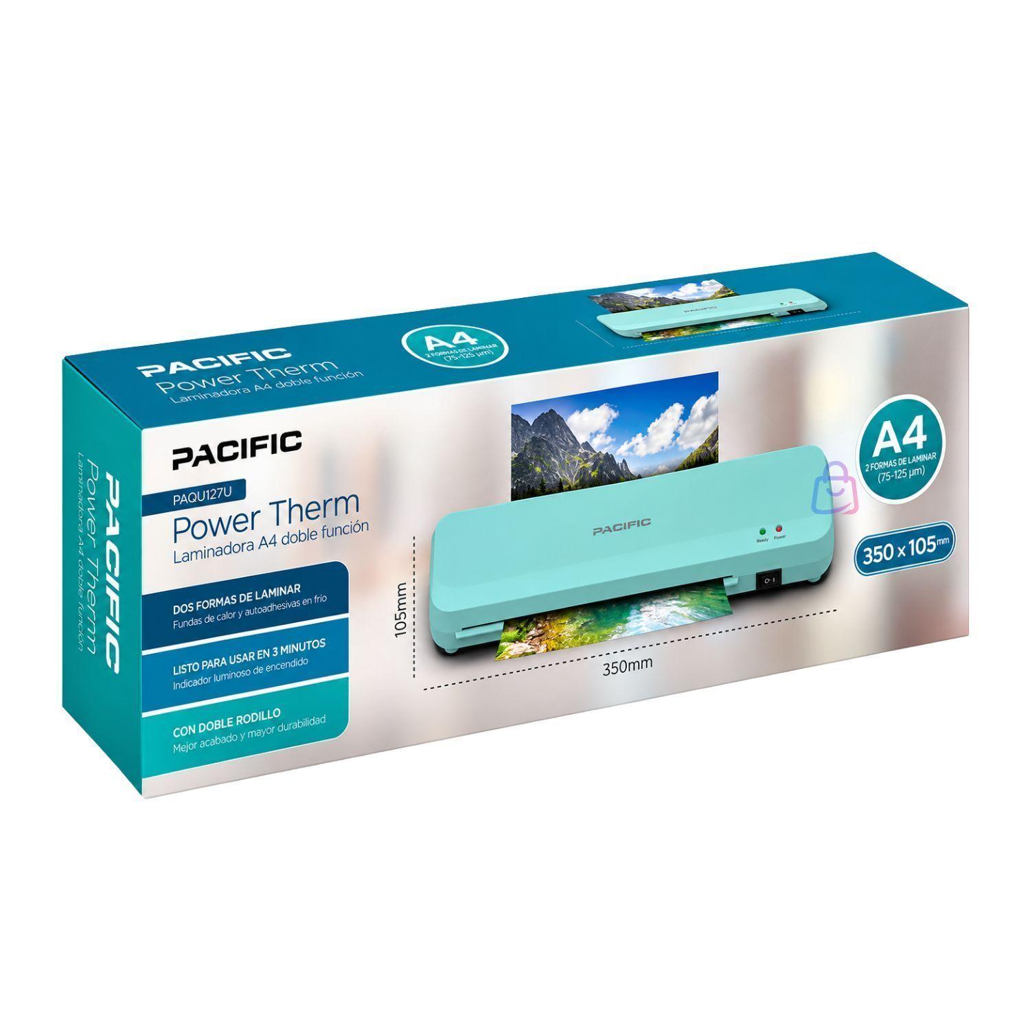Laminadora Plastificadora A4 Doble Rodillo Turquesa PS-3
