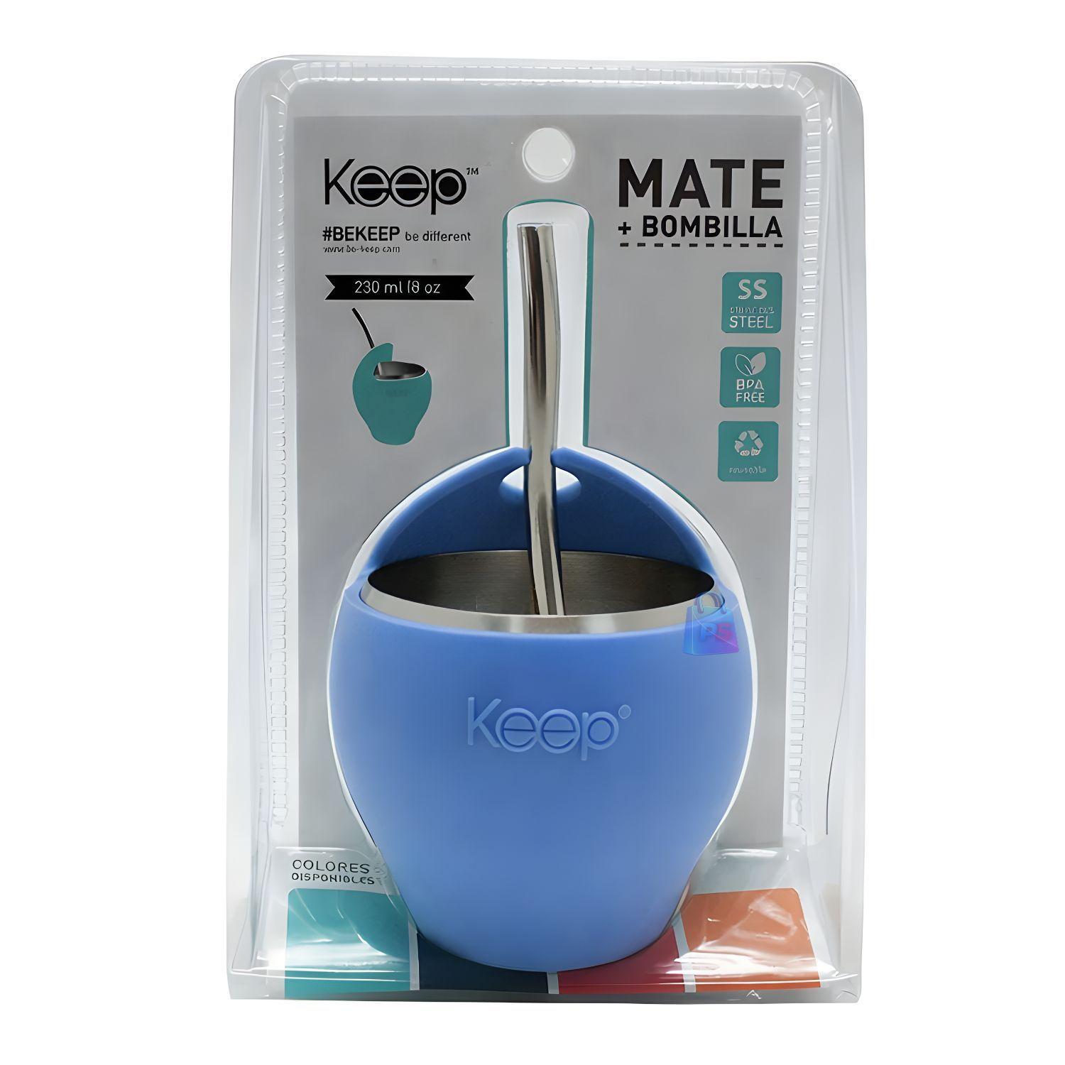 Mate Acero Inoxidable 230ml con Bombilla Lavanda PS-3