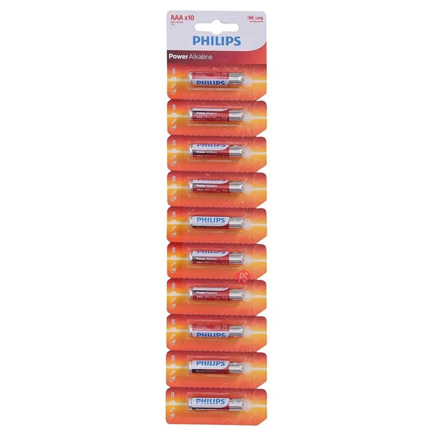 Pilas Alcalinas AAA Pack 10 Unidades Philips - PS-2