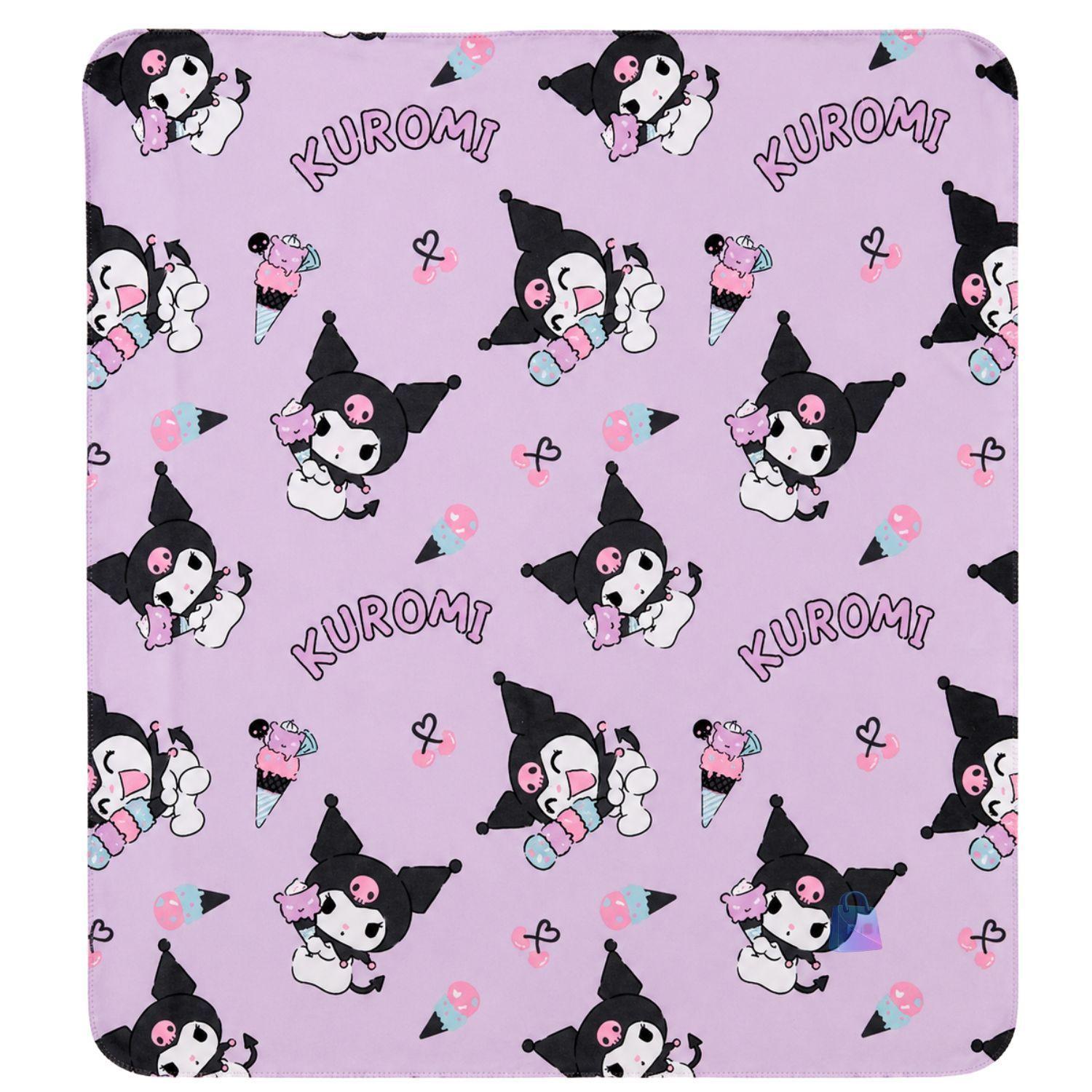 Manta Polar Sherpa Dise o Kuromi 127x152cms Suave PS-1