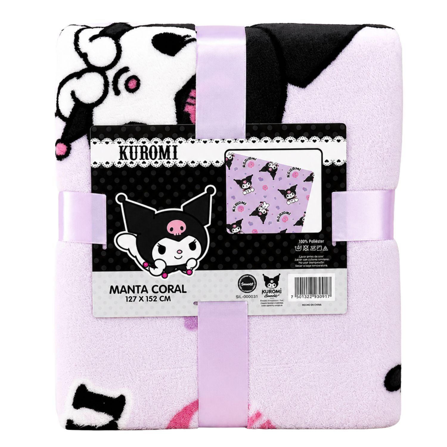 Manta Coral Dise o Kuromi 127x152cms Suave PS-0