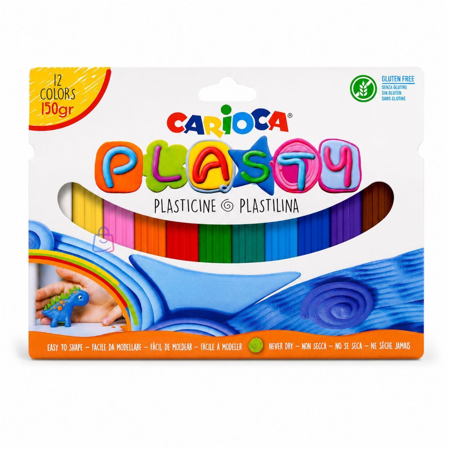 Plastilina Carioca Plasty 12 Colores 150g Sin Gluten PS-1