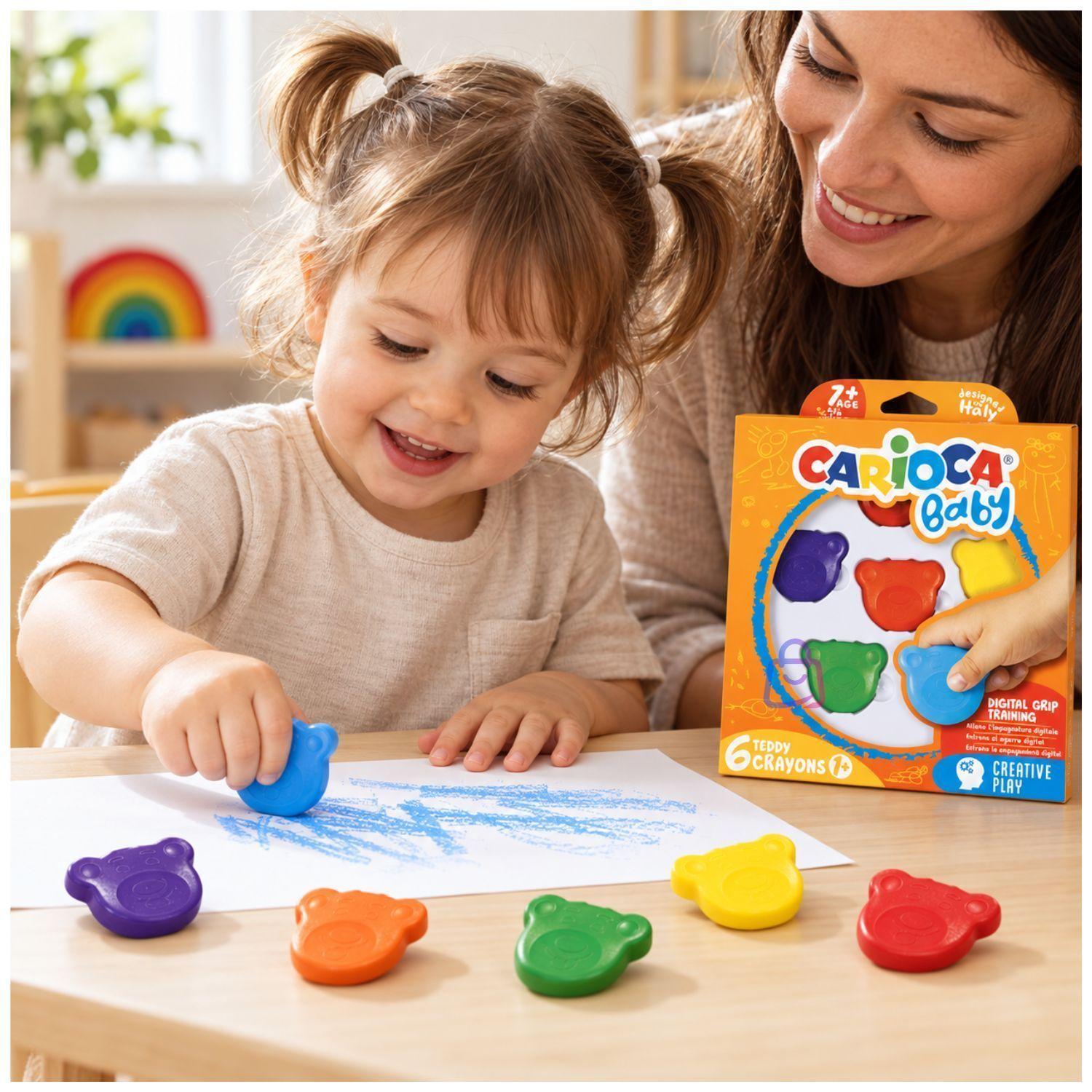 Crayones Carioca Baby Teddy 6 Colores Bebes PS-2