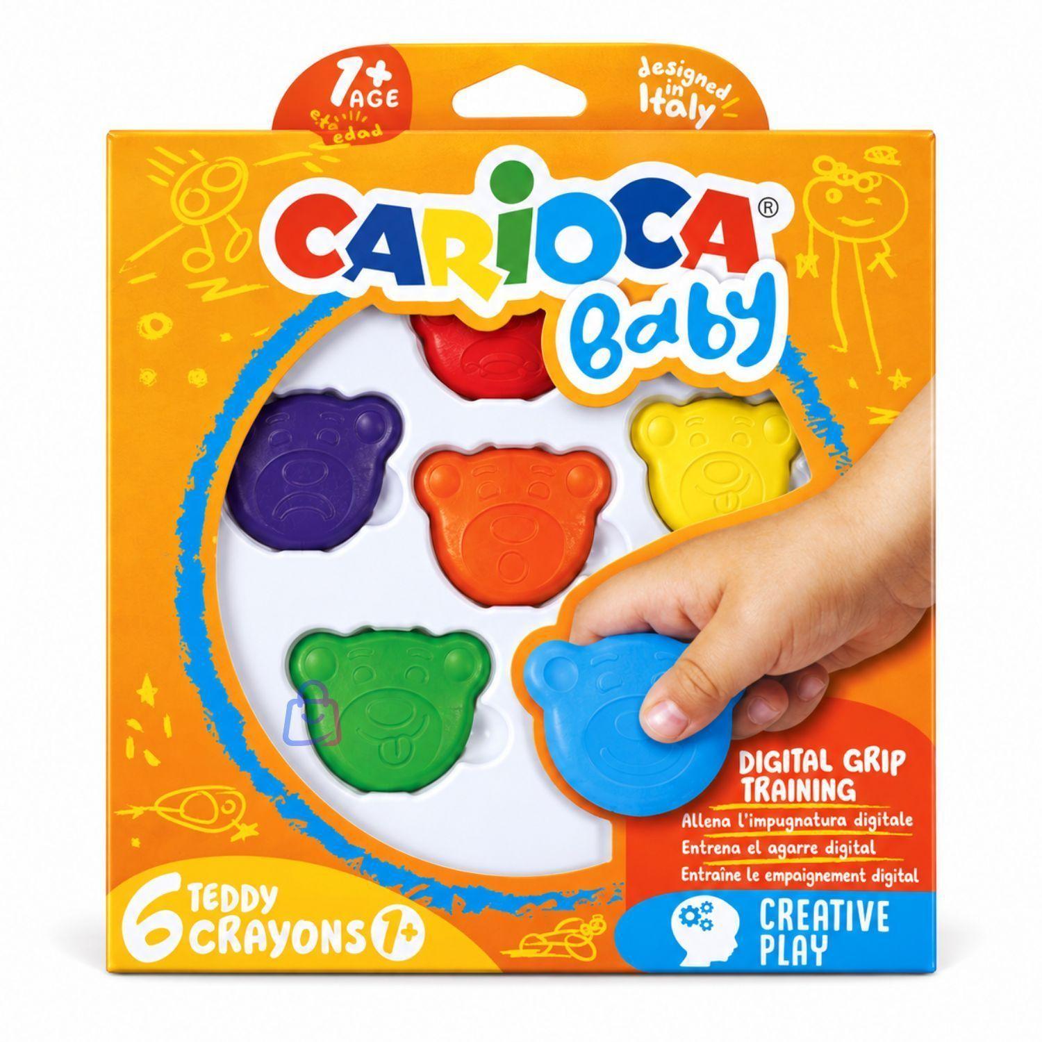 Crayones Carioca Baby Teddy 6 Colores Bebes PS-3