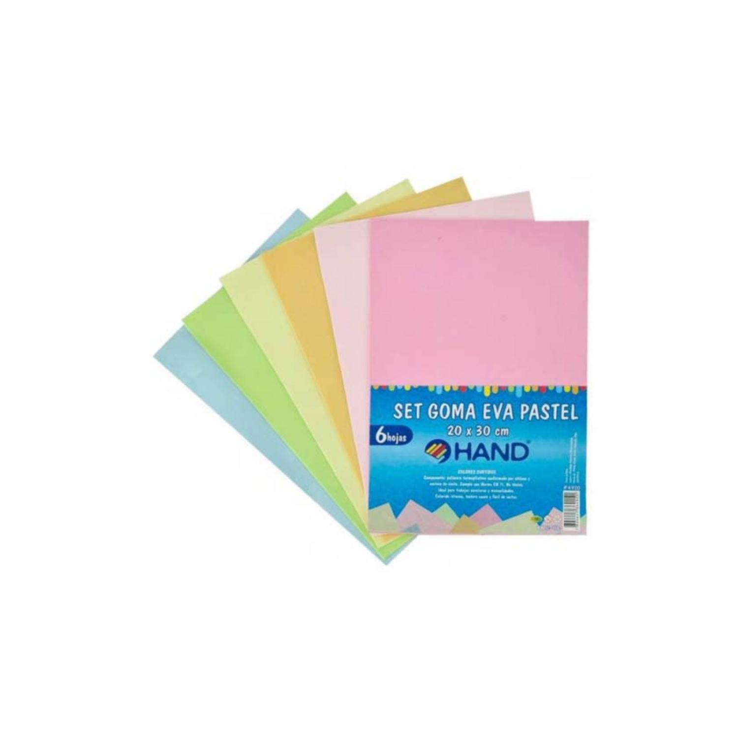 Pack 60 Hojas Goma Eva Pastel 20x30cms Colores - PS-0