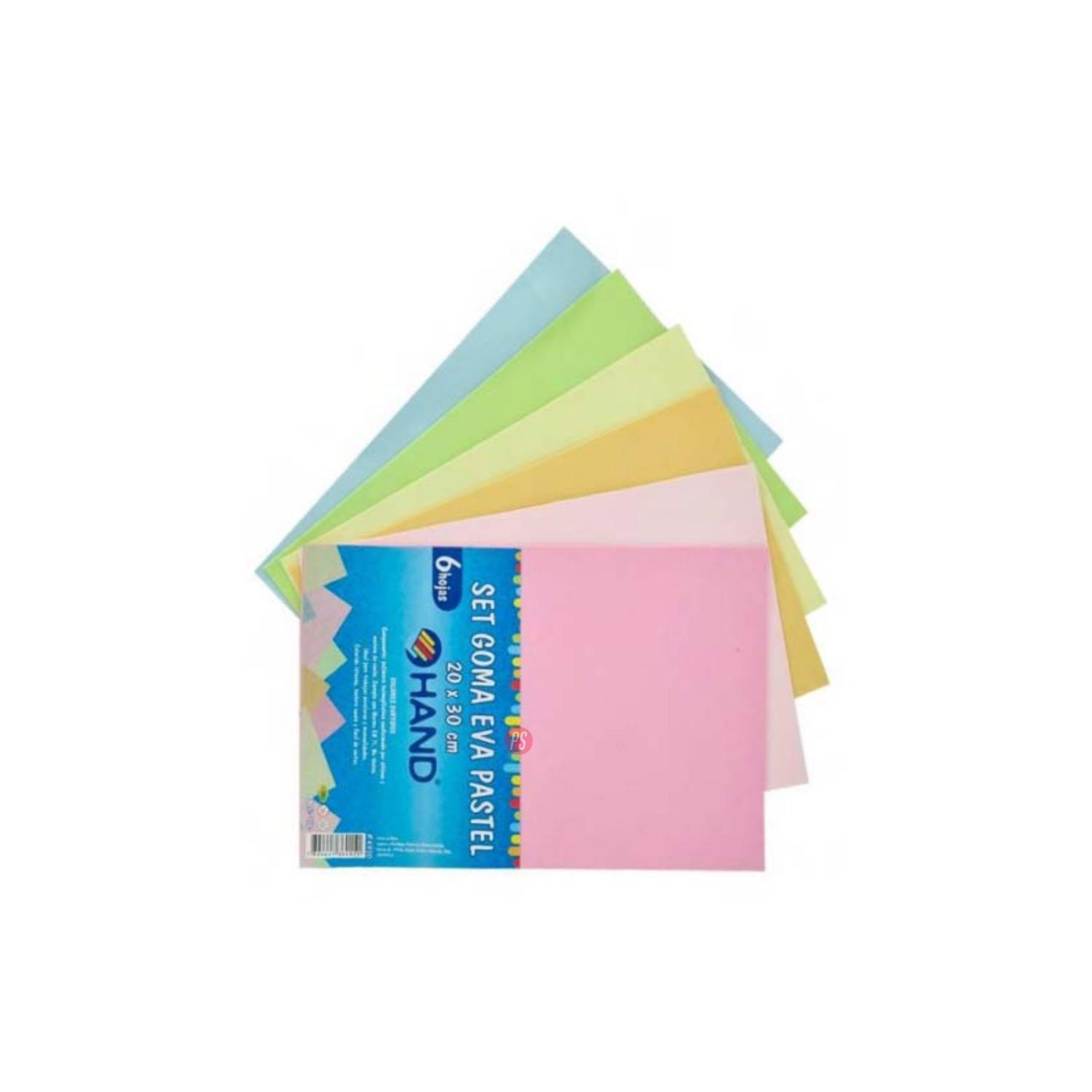 Pack 60 Hojas Goma Eva Pastel 20x30cms Colores - PS-1