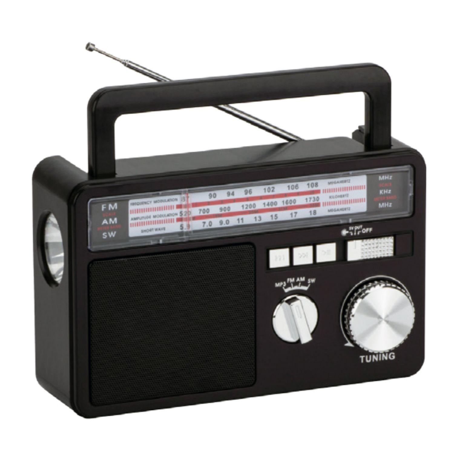 Radio AM/FM/SW Con Panel Solar, USB Y Linterna LED - PS-0
