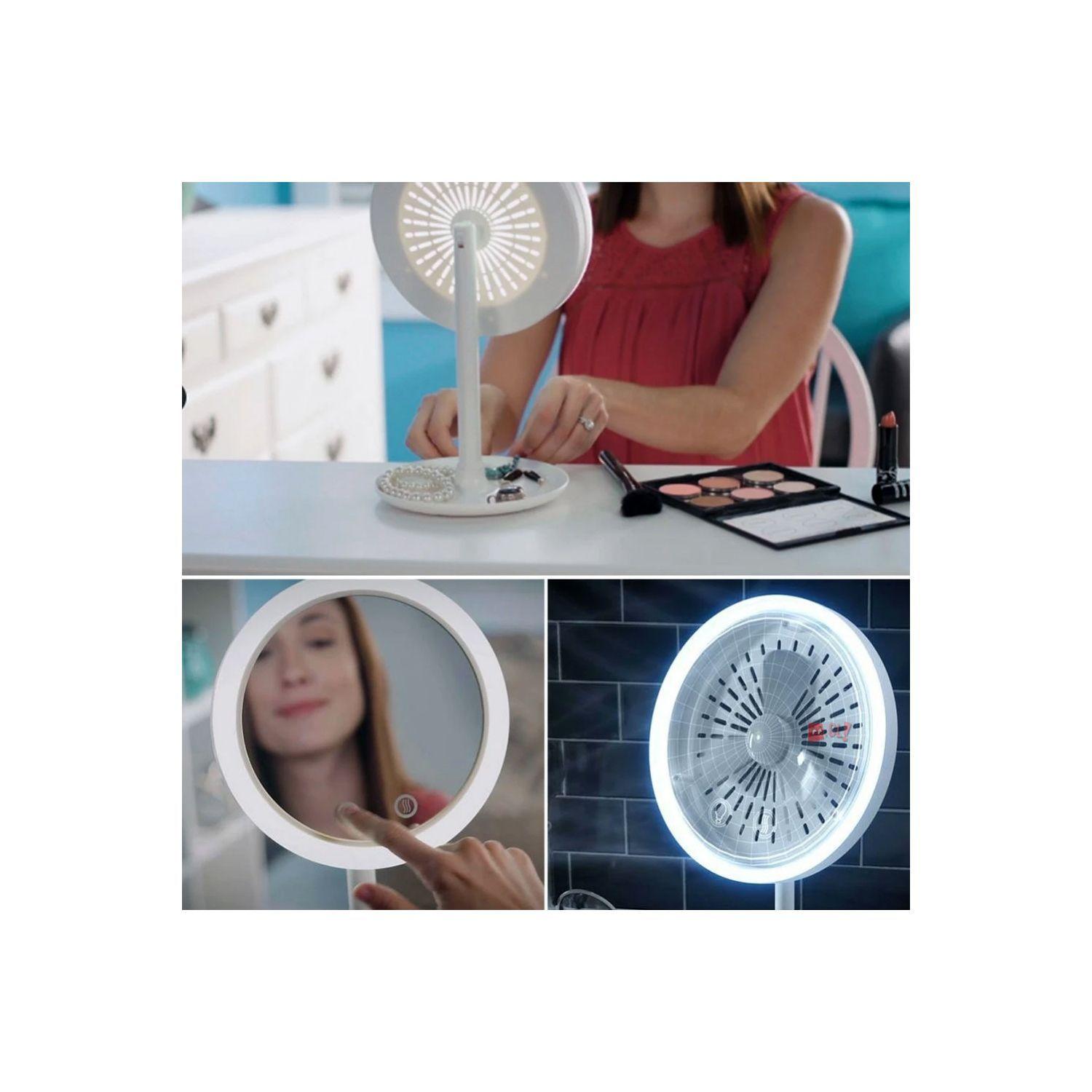 Espejo 5x Para Maquillaje Con Luz Led Y Ventilador - PuntoStore-2