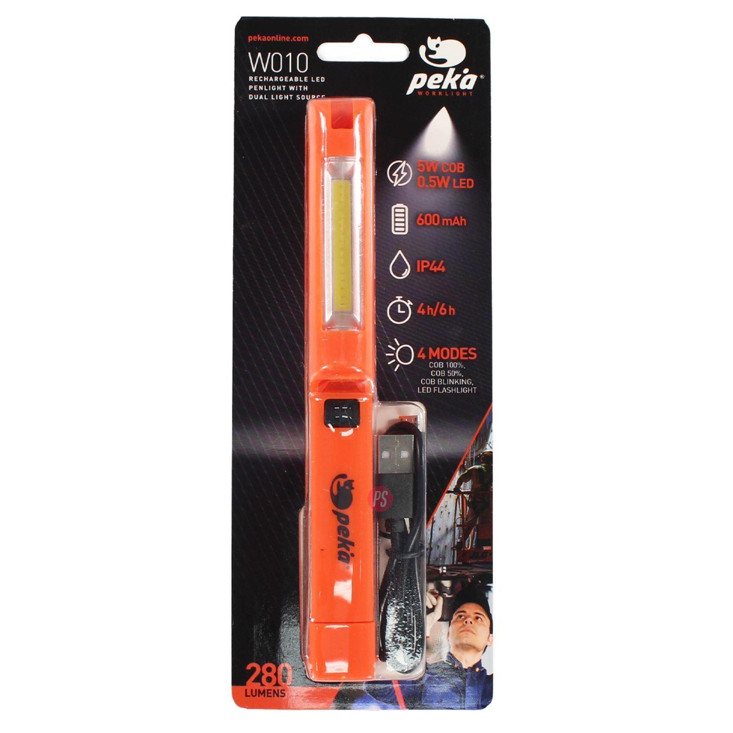 Linterna Pekatherm W010 Recargable 2 Luces Magnética - PS-6