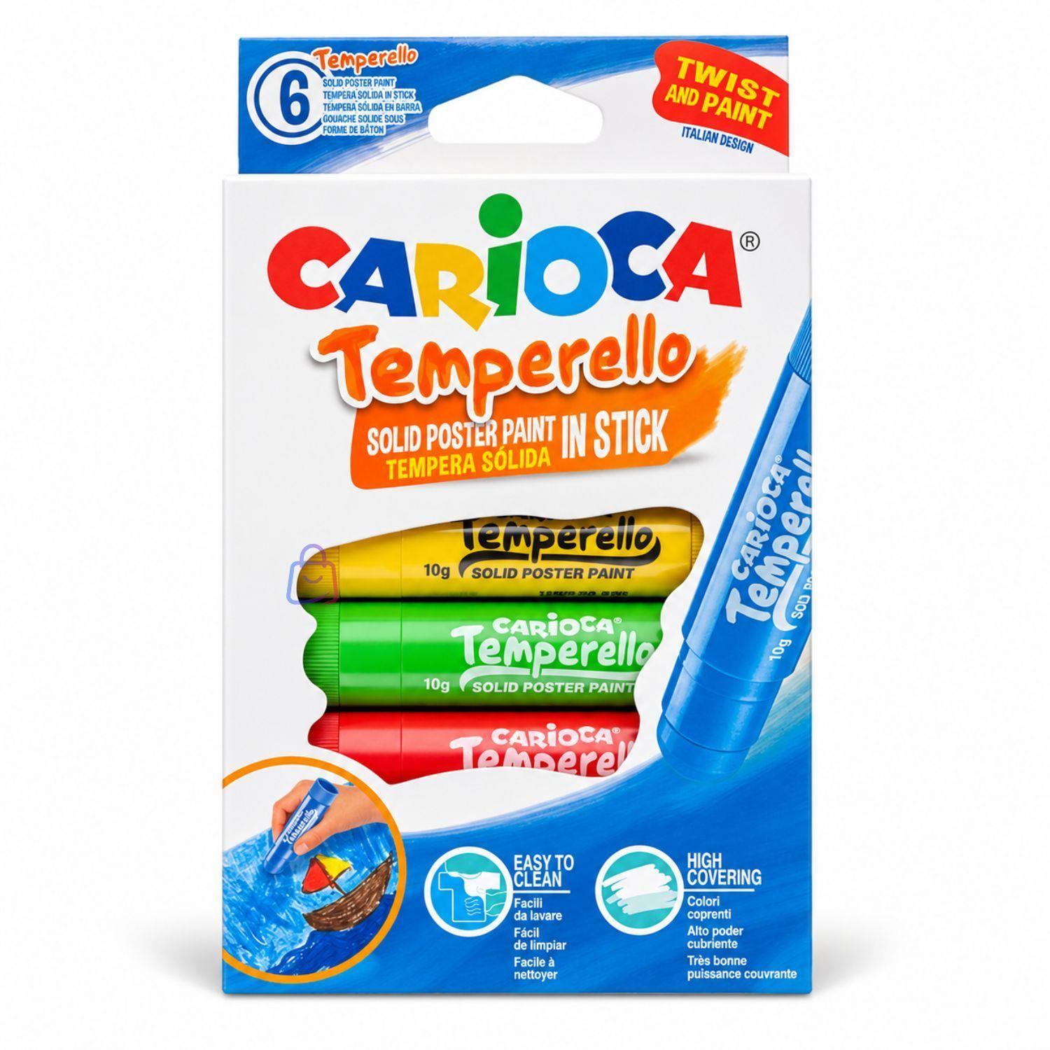 Temperas Solidas Carioca Temperello 6 Colores Lavables PS-3