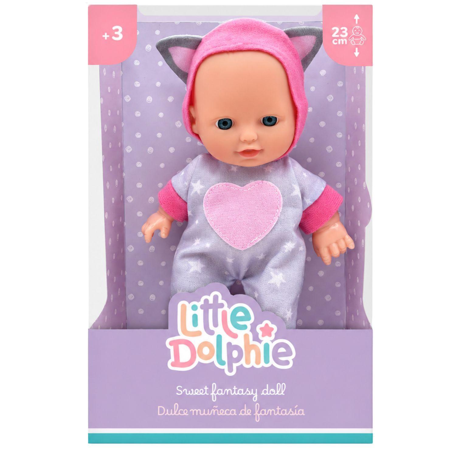 Mu eca Bebe Perfumada Tama o 23cm Con Pijama De Gato PS-0