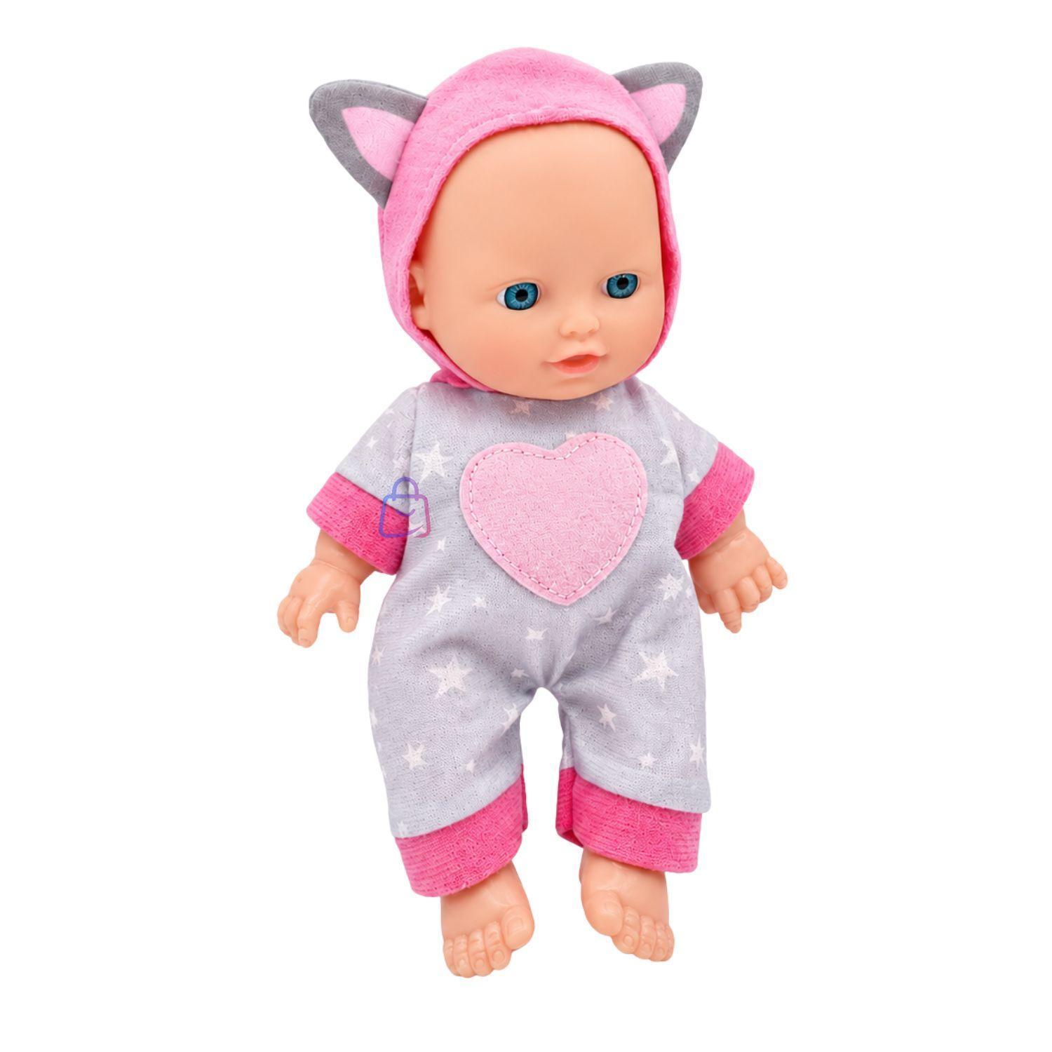 Mu eca Bebe Perfumada Tama o 23cm Con Pijama De Gato PS-2