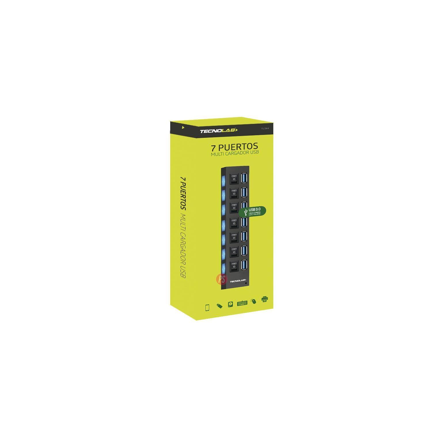 Hub 3.0 Usb 7 Puertos Con Interruptores Independientes - PS-2