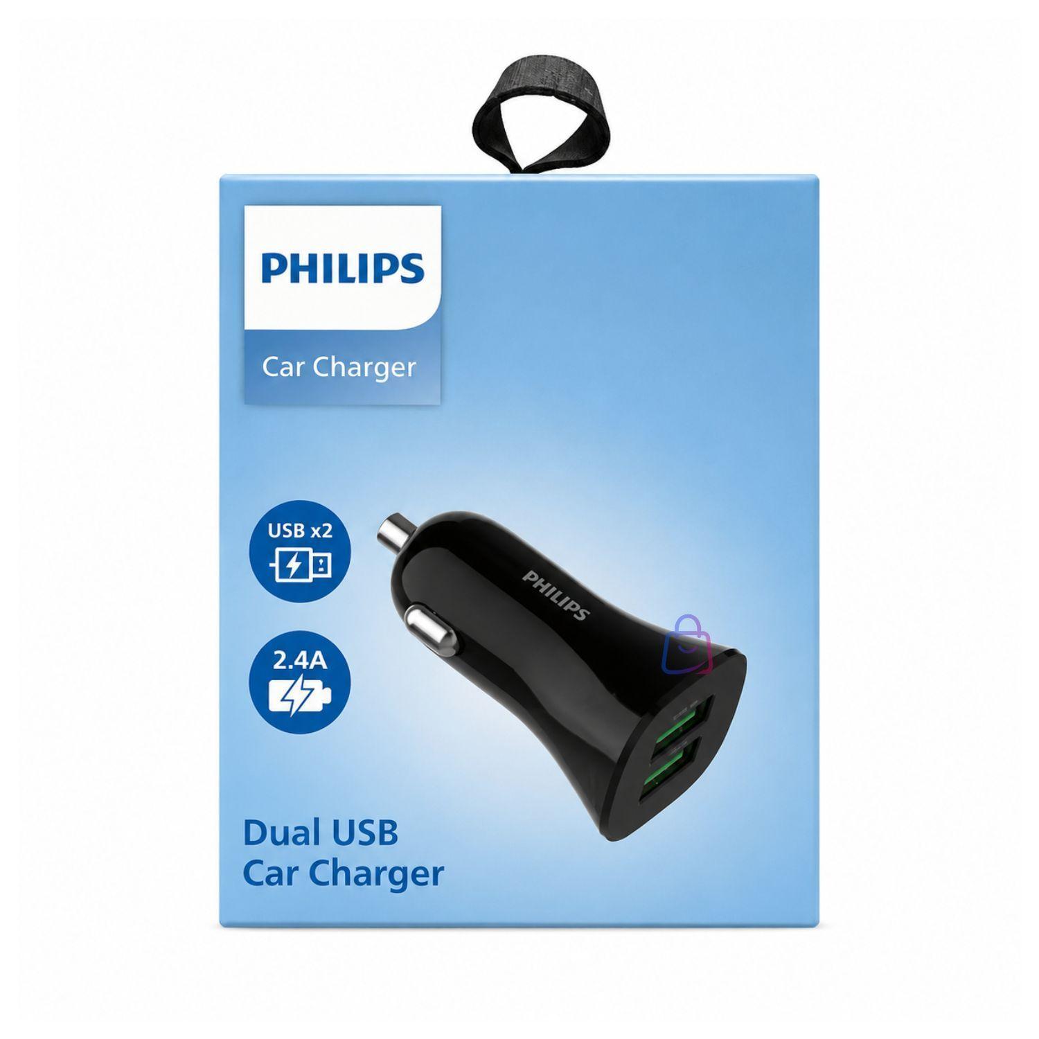 Cargador Auto Philips 12V 12W Dual USB PS-3