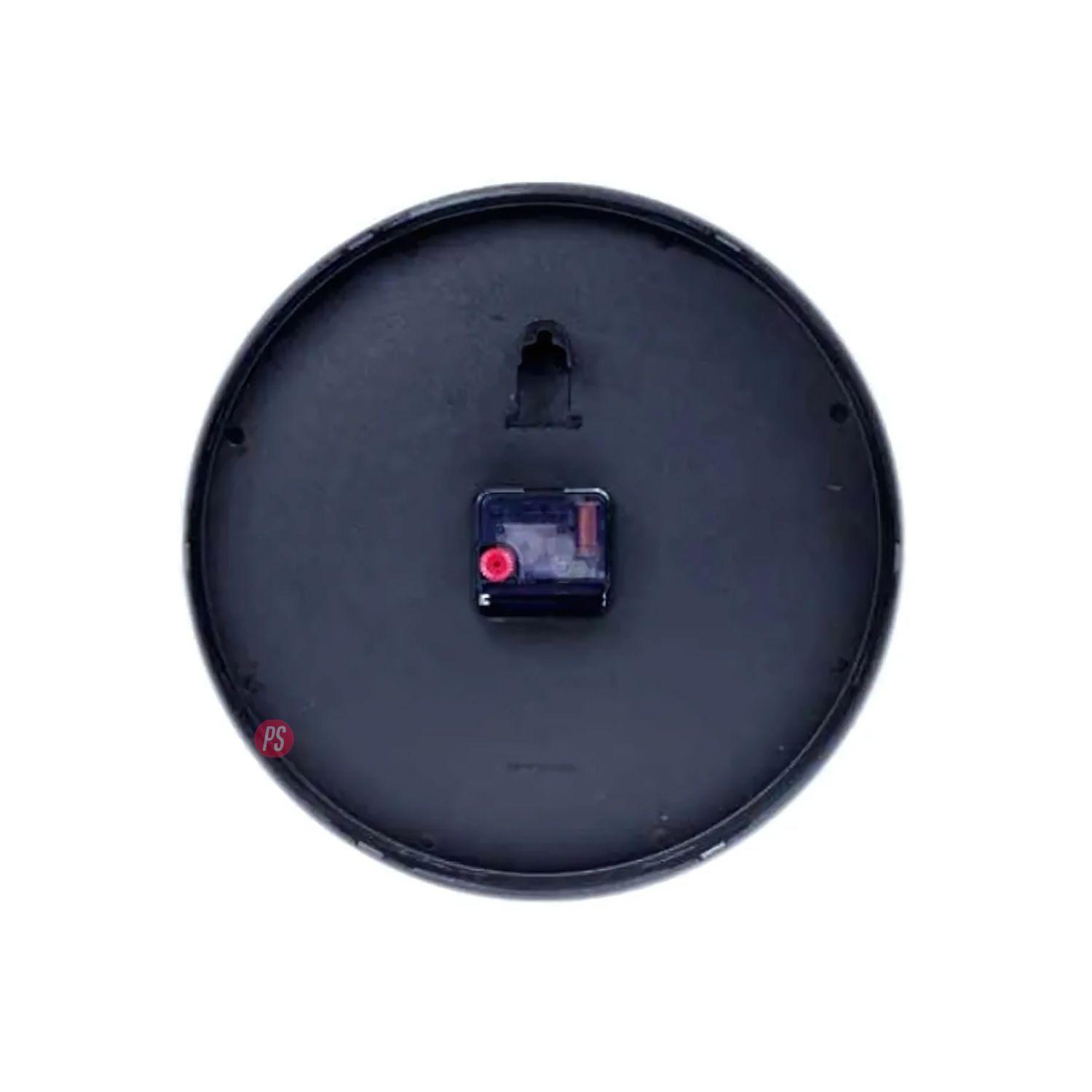 Reloj de Pared 25cm Negro Clásico Números Blancos - PS-1