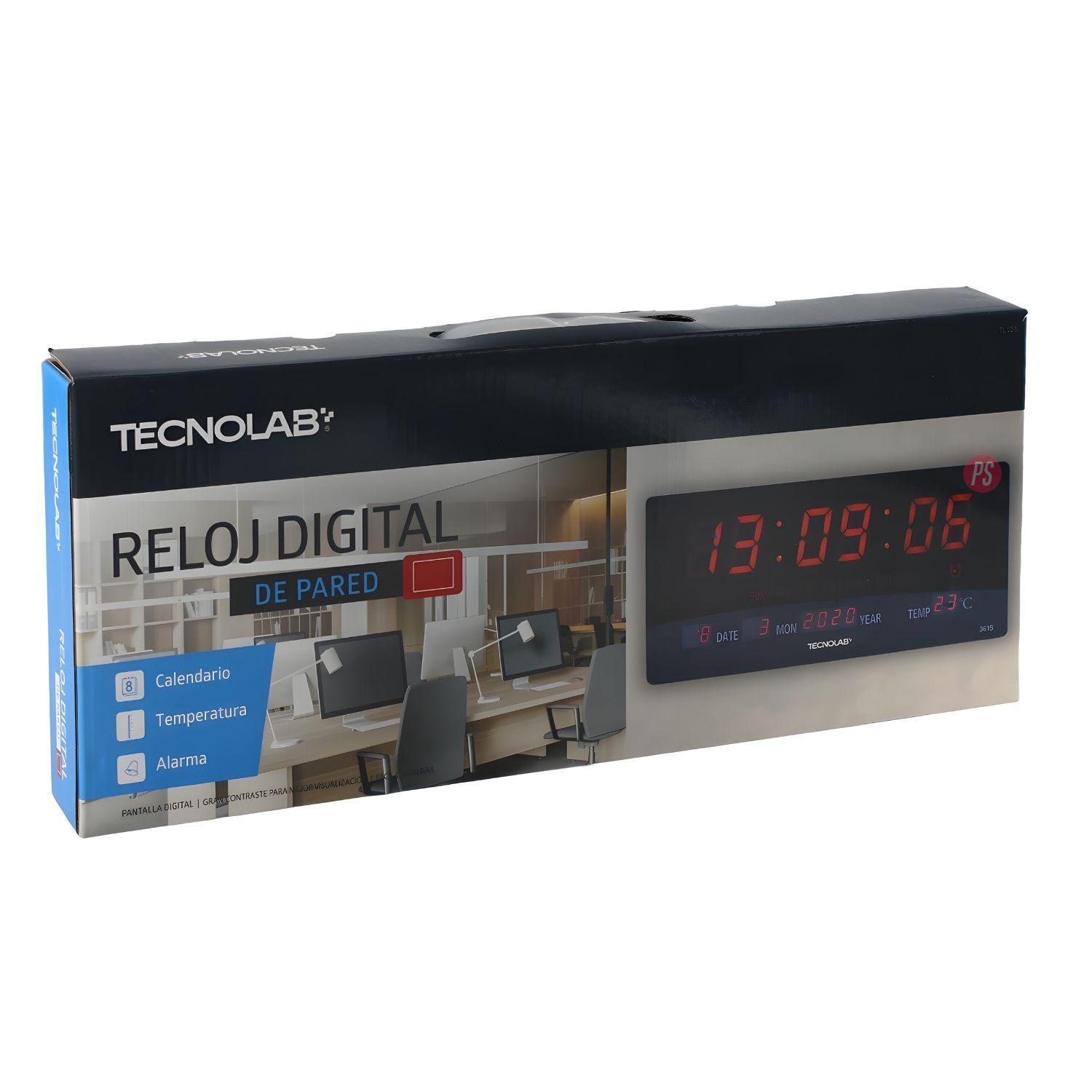 Reloj Mural Digital con Calendario y Temperatura 12-24H - PS-2