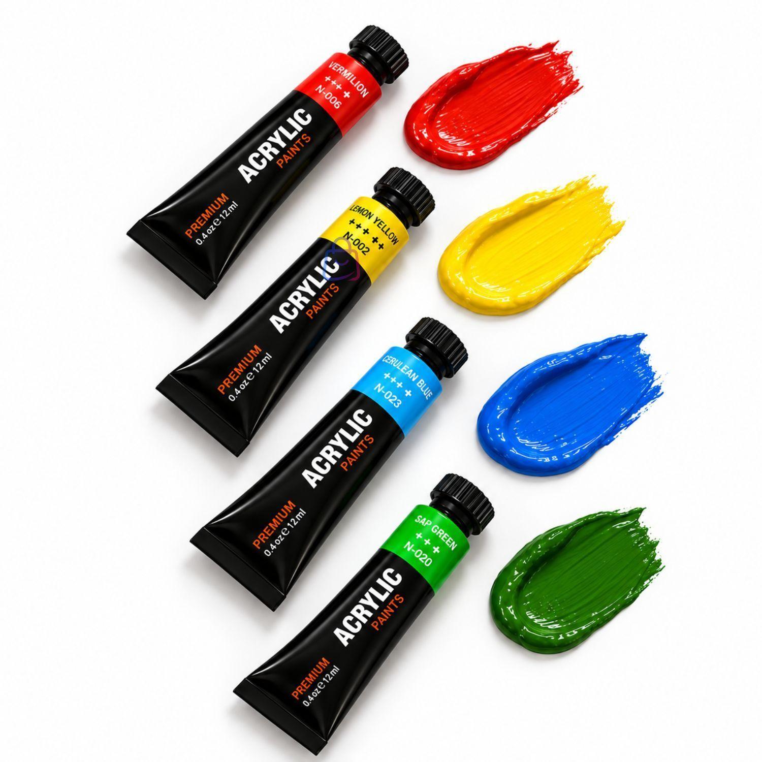 Pintura Acrilica 12 Colores 12ml Premium PS-3