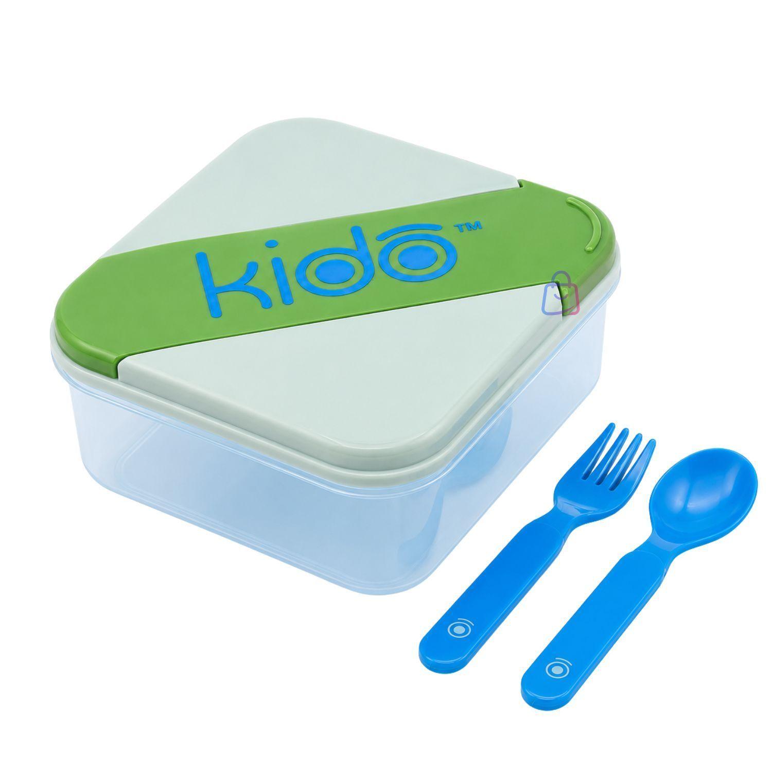 Hermetico Kido con Cubiertos Libre de BPA Gris PS-3