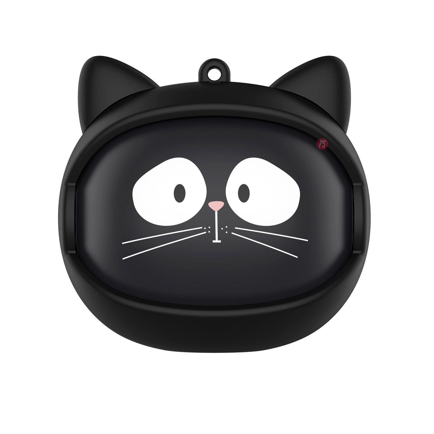 Audífonos Bluetooth Con Caras Seleccionables Gato Negro - PS-2