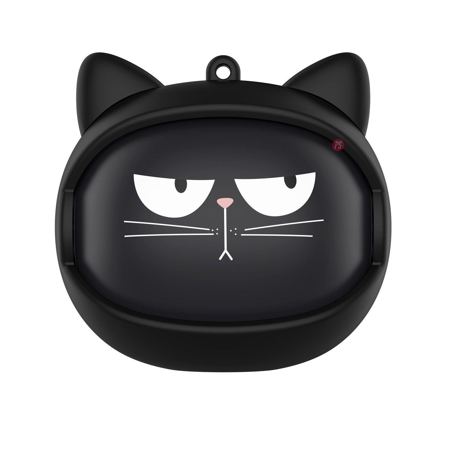 Audífonos Bluetooth Con Caras Seleccionables Gato Negro - PS-3