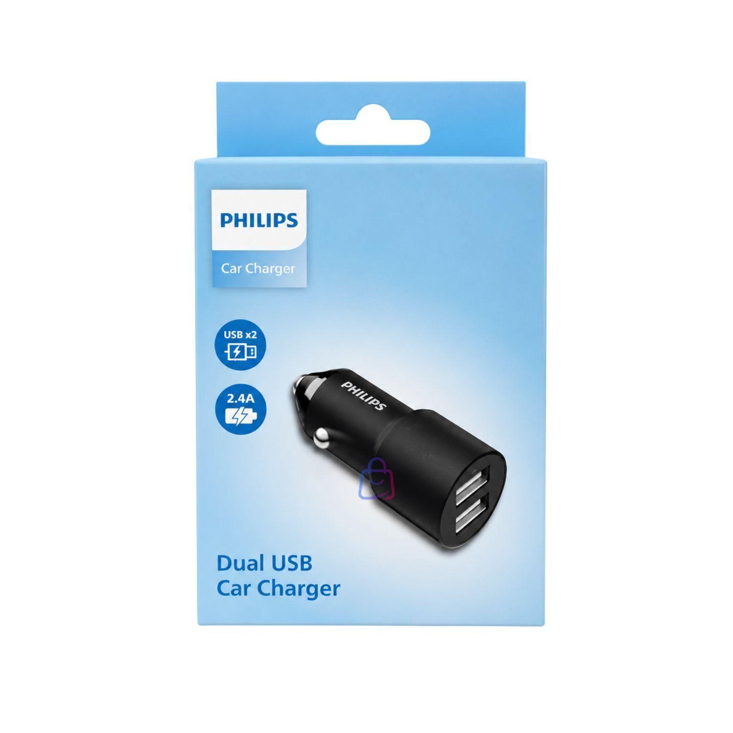 Cargador Auto Philips 12V Doble USB 12W PS-3