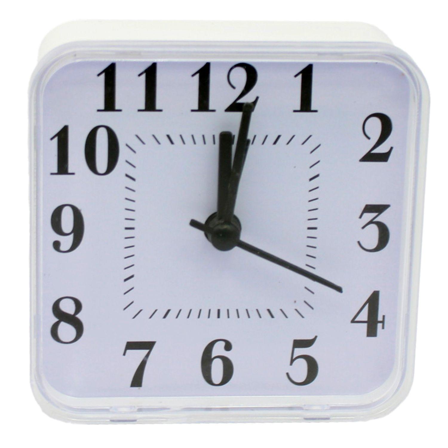 Reloj Despertador Cuadrado Ideal para Escritorio Blanco - PS-0