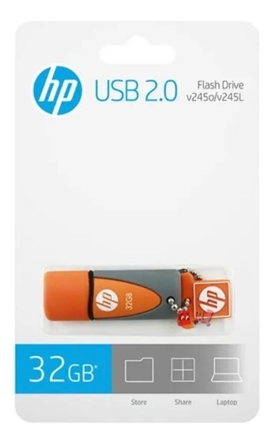 Pendrive Hp 32gb Diseño Naranjo Llavero - Ps-3