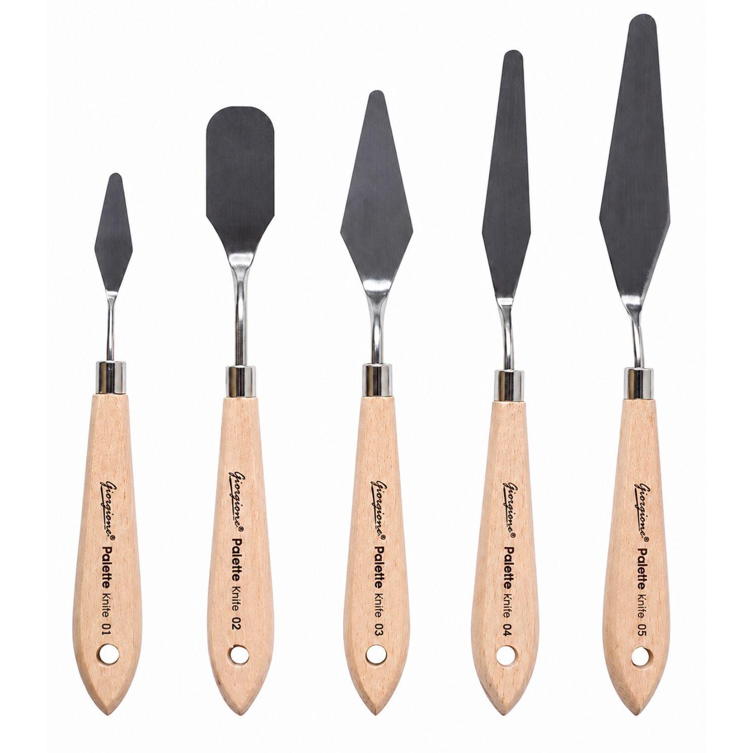 Set 5 Espatulas G WD para Pintura Oleo Acr lica Madera PS-0